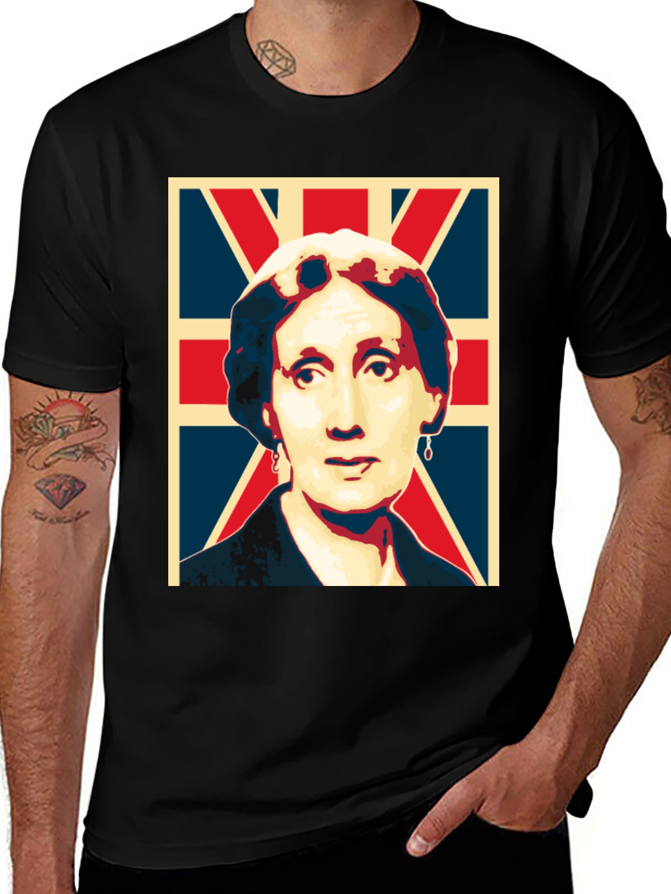 Variant 23 of UK Flag Portrait Graphic Tee