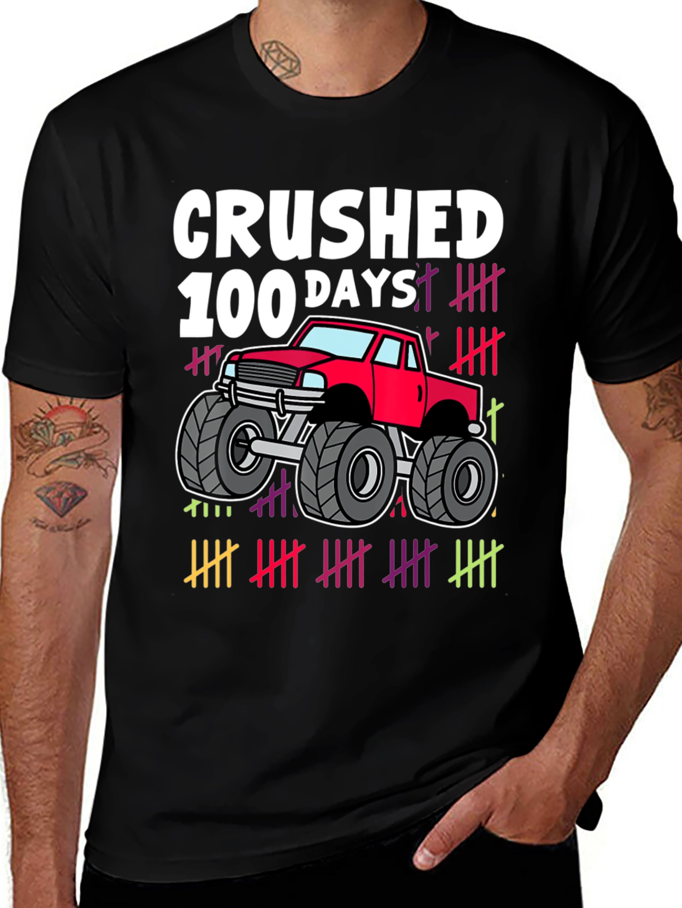 Crushed 100 Days Monster Truck T-Shirt