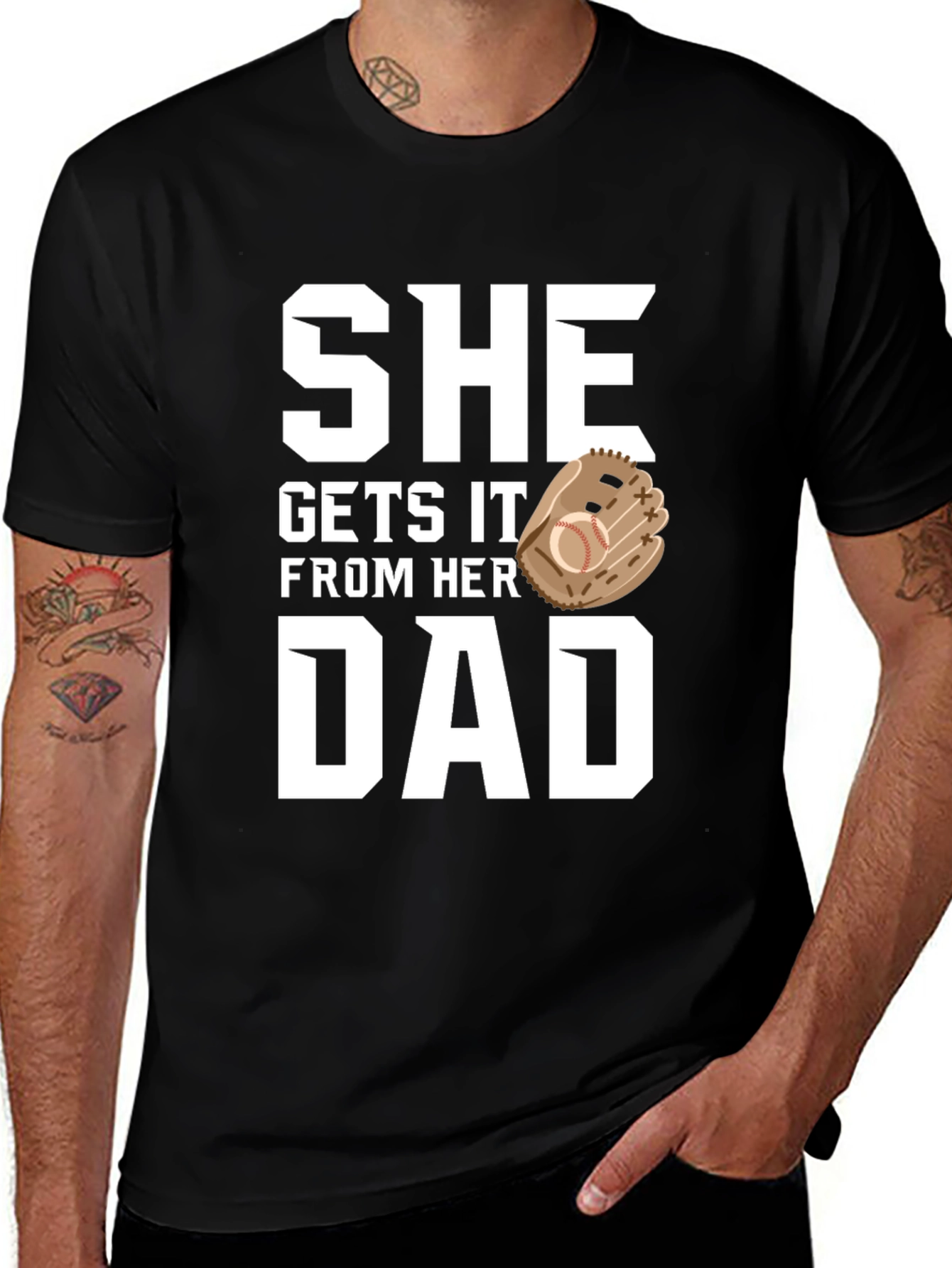 Variant 29 of She Gets It From Her Dad Baseball T-Shirt