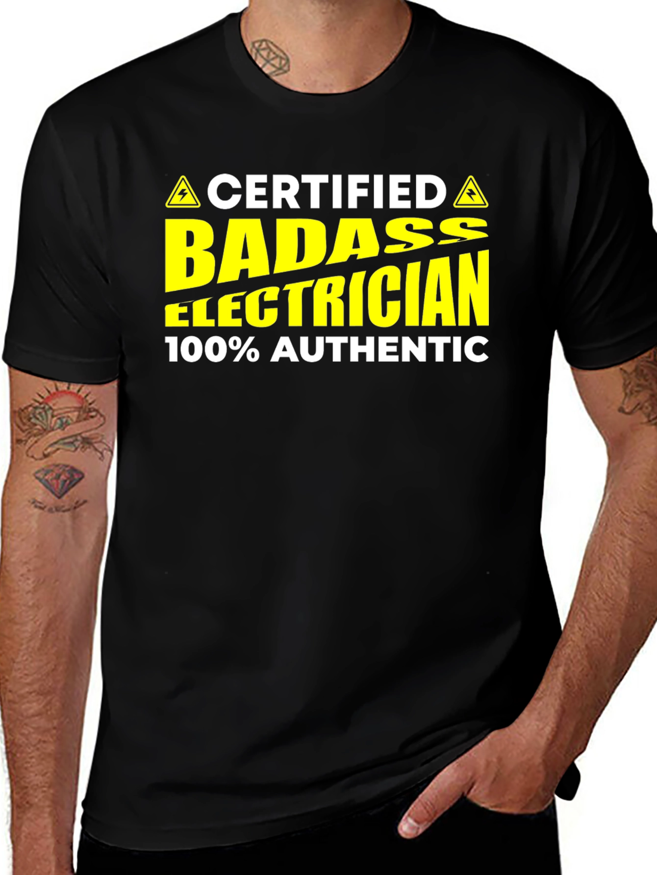 Variant 22 of Certified Badass Electrician T-Shirt