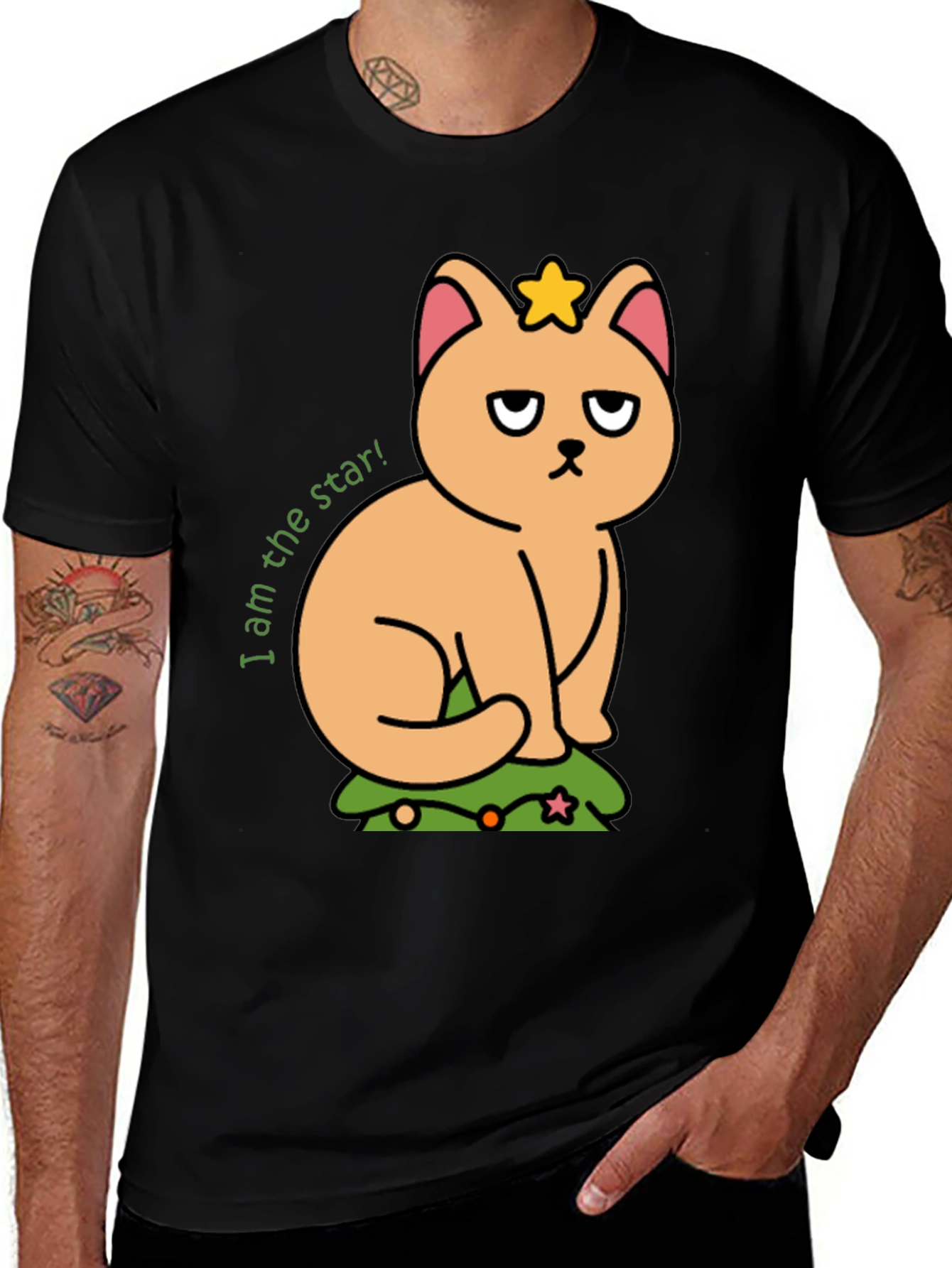 Variant 23 of Grumpy Cat Star T-Shirt - Unisex Black Tee