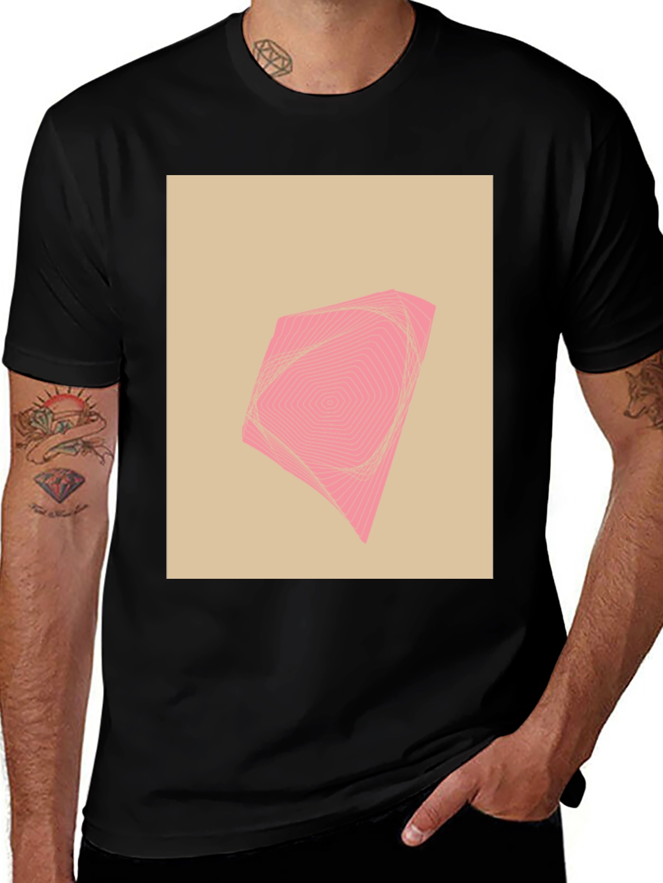 Variant 19 of Abstract Graphic Print Black T-Shirt