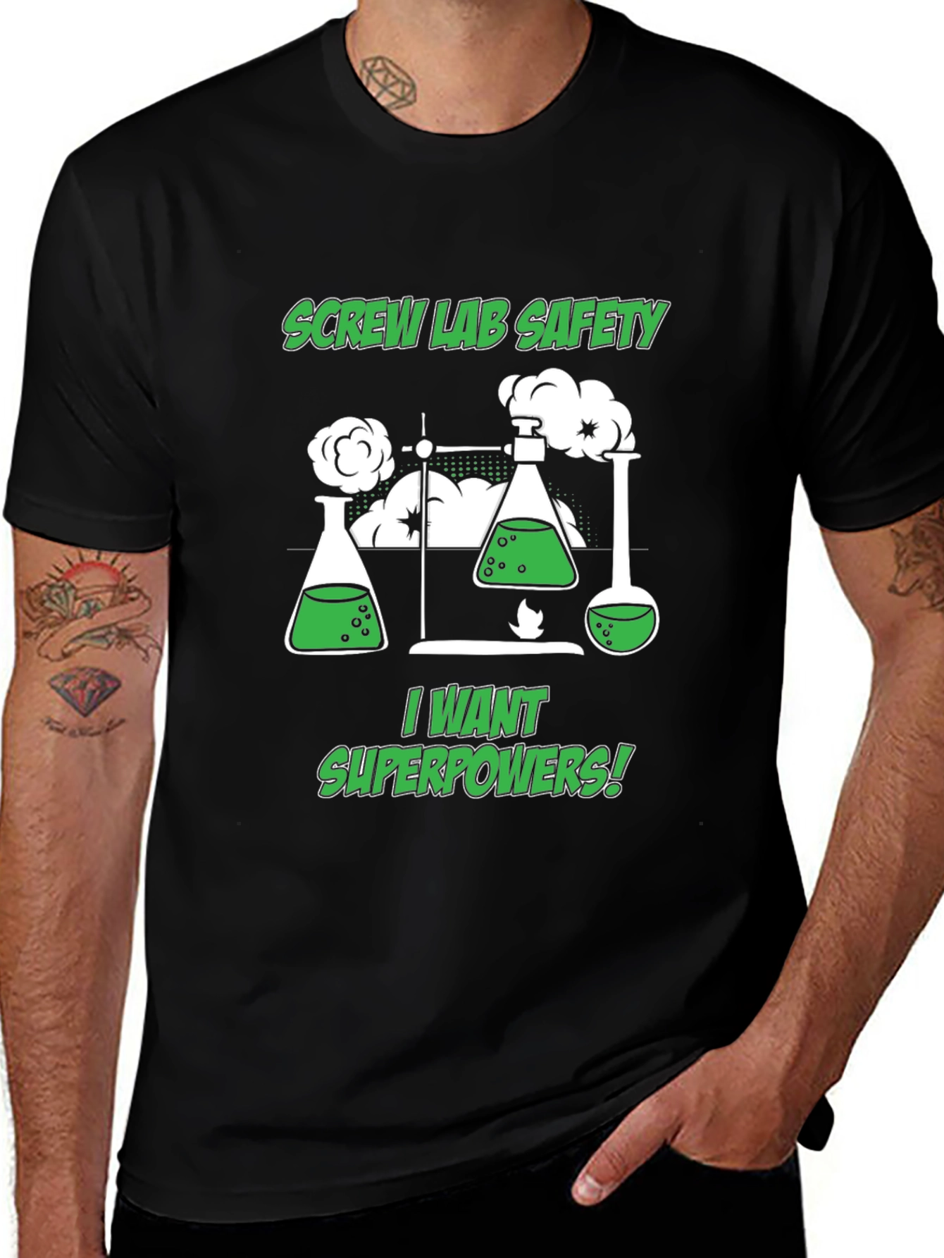 Variant 18 of Screw Lab Safety, I Want Superpowers T-Shirt
