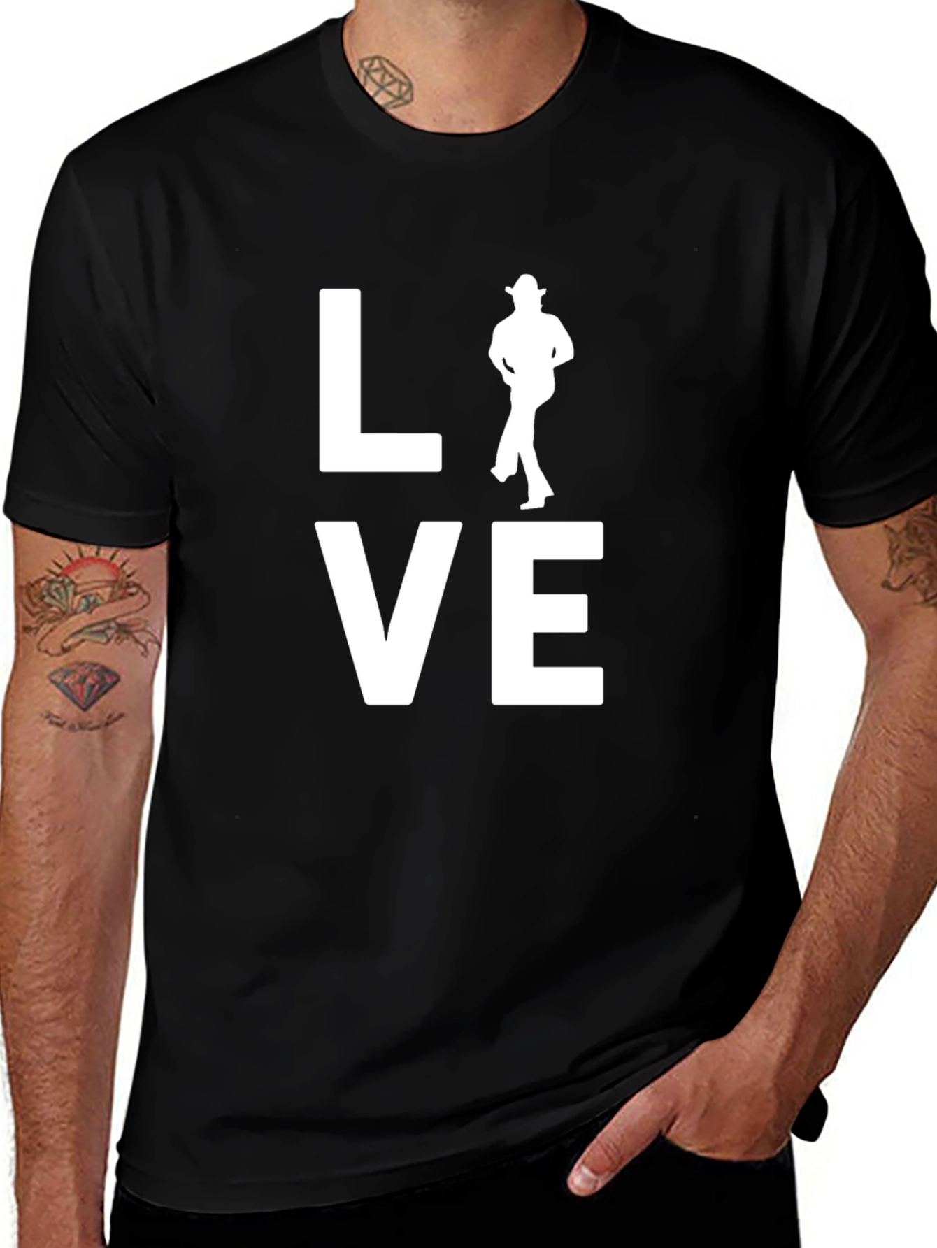 Variant 7 of Love Country Dancing Black Graphic Tee