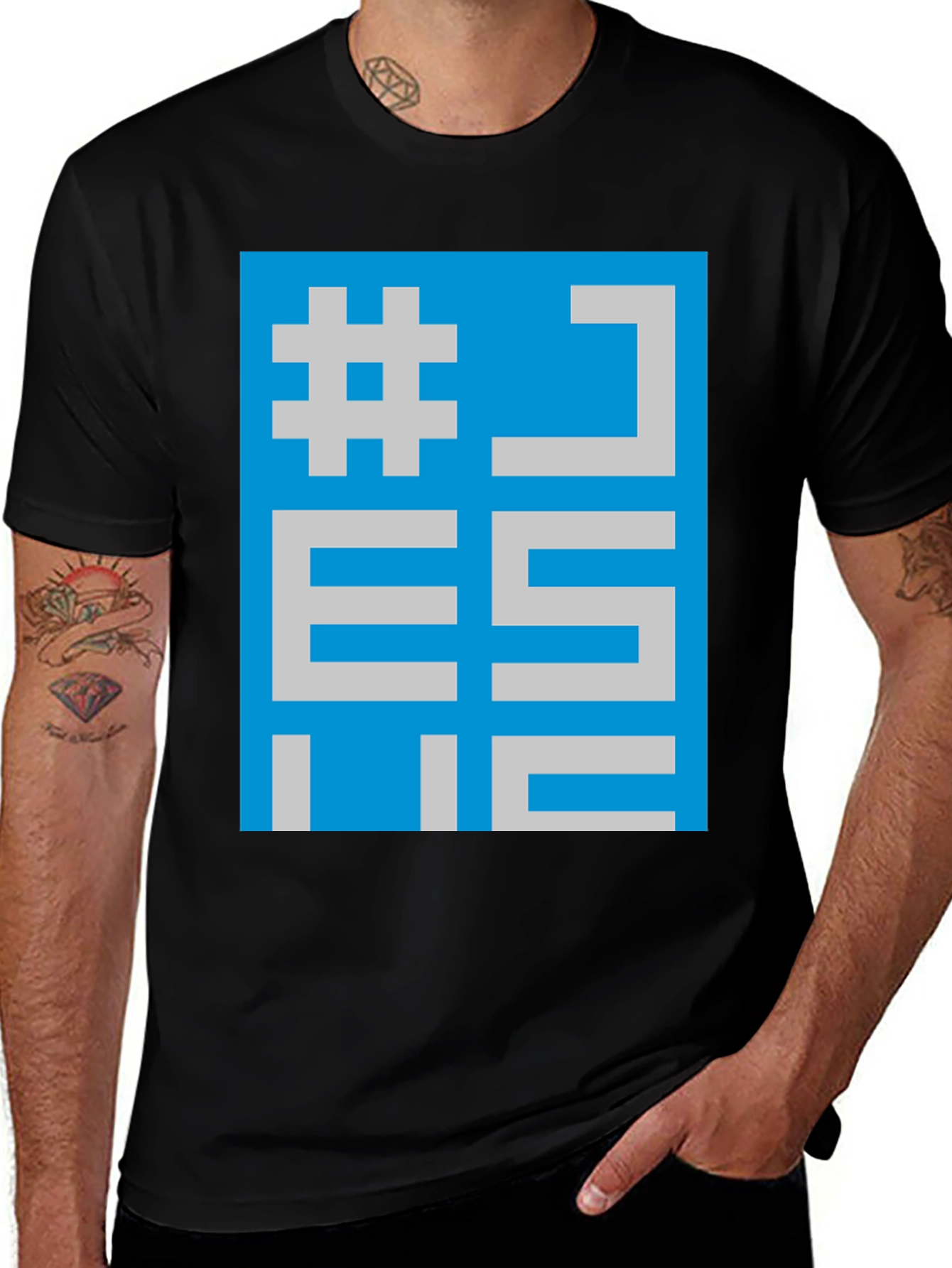Geometric Hashtag T-Shirt - Casual Style