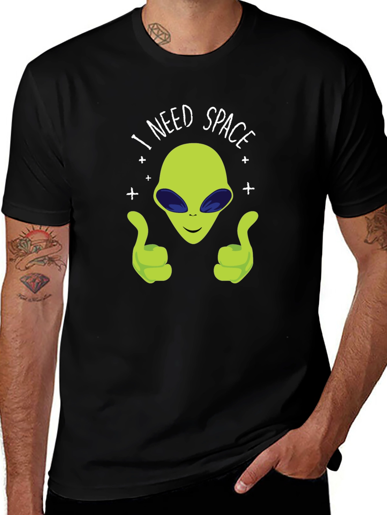 Variant 25 of I Need Space Alien Graphic T-Shirt