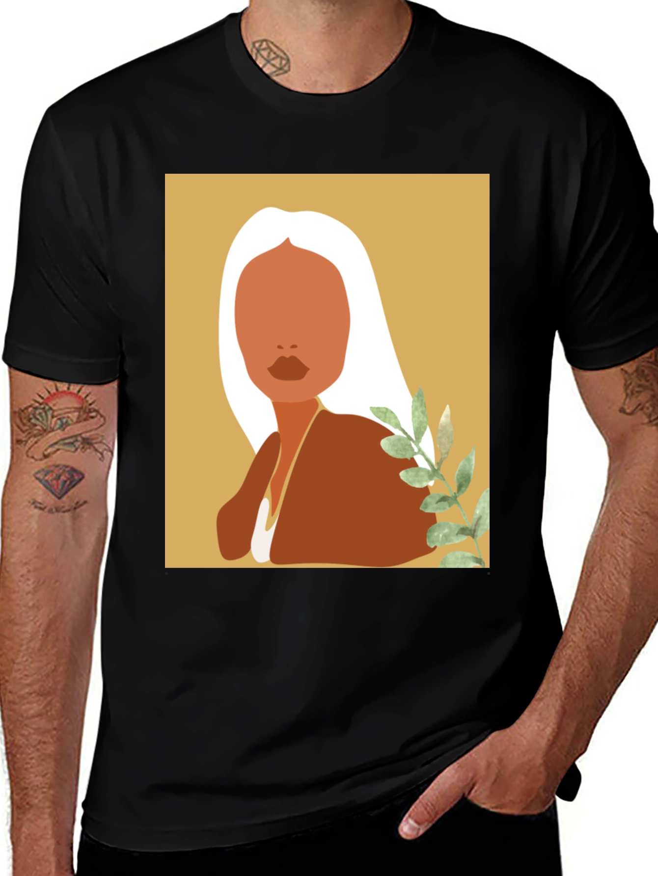 Variant 7 of Abstract Woman Graphic Tee - Minimalist Design