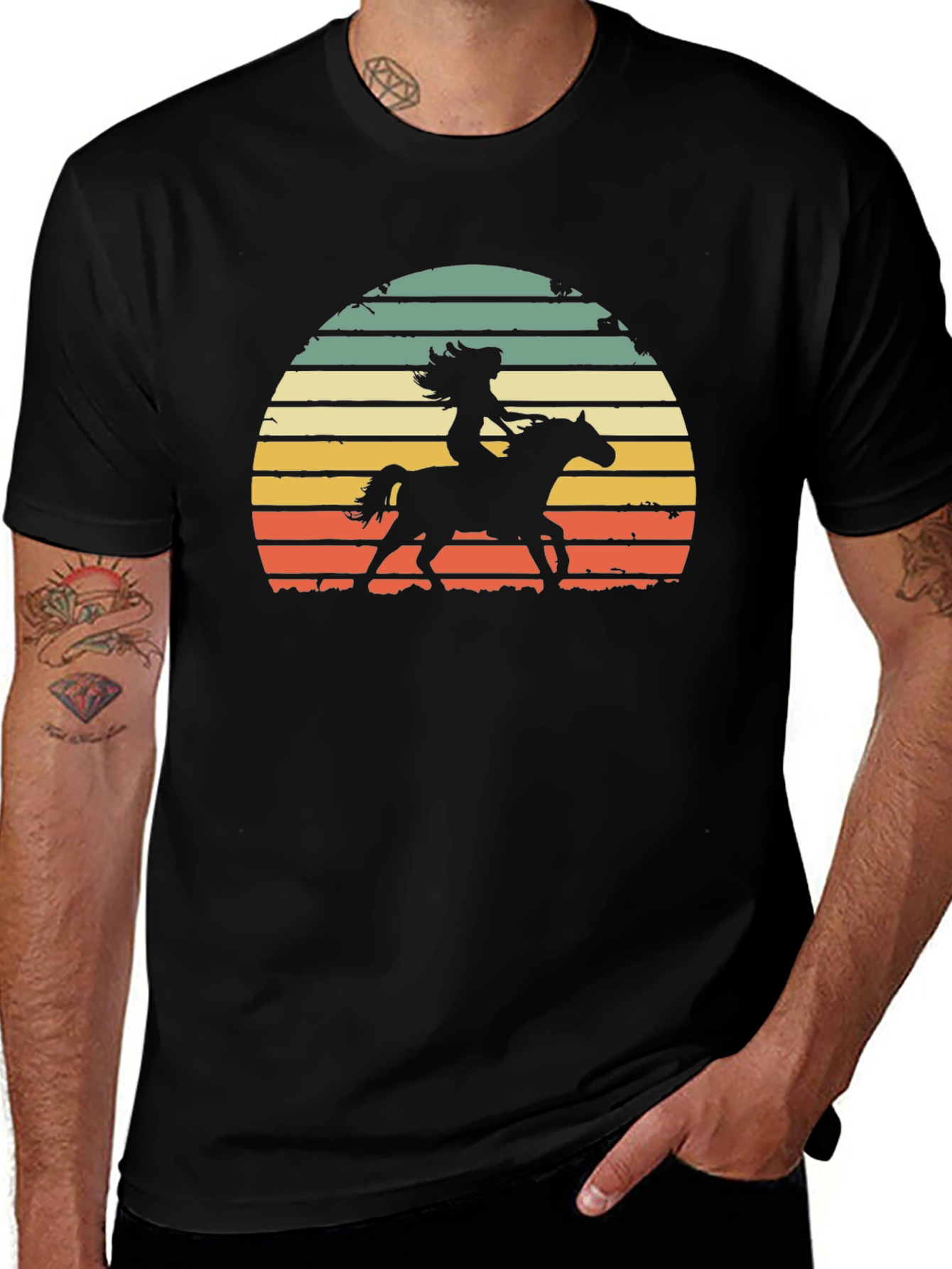 Variant 12 of Retro Horse Rider Graphic Tee
