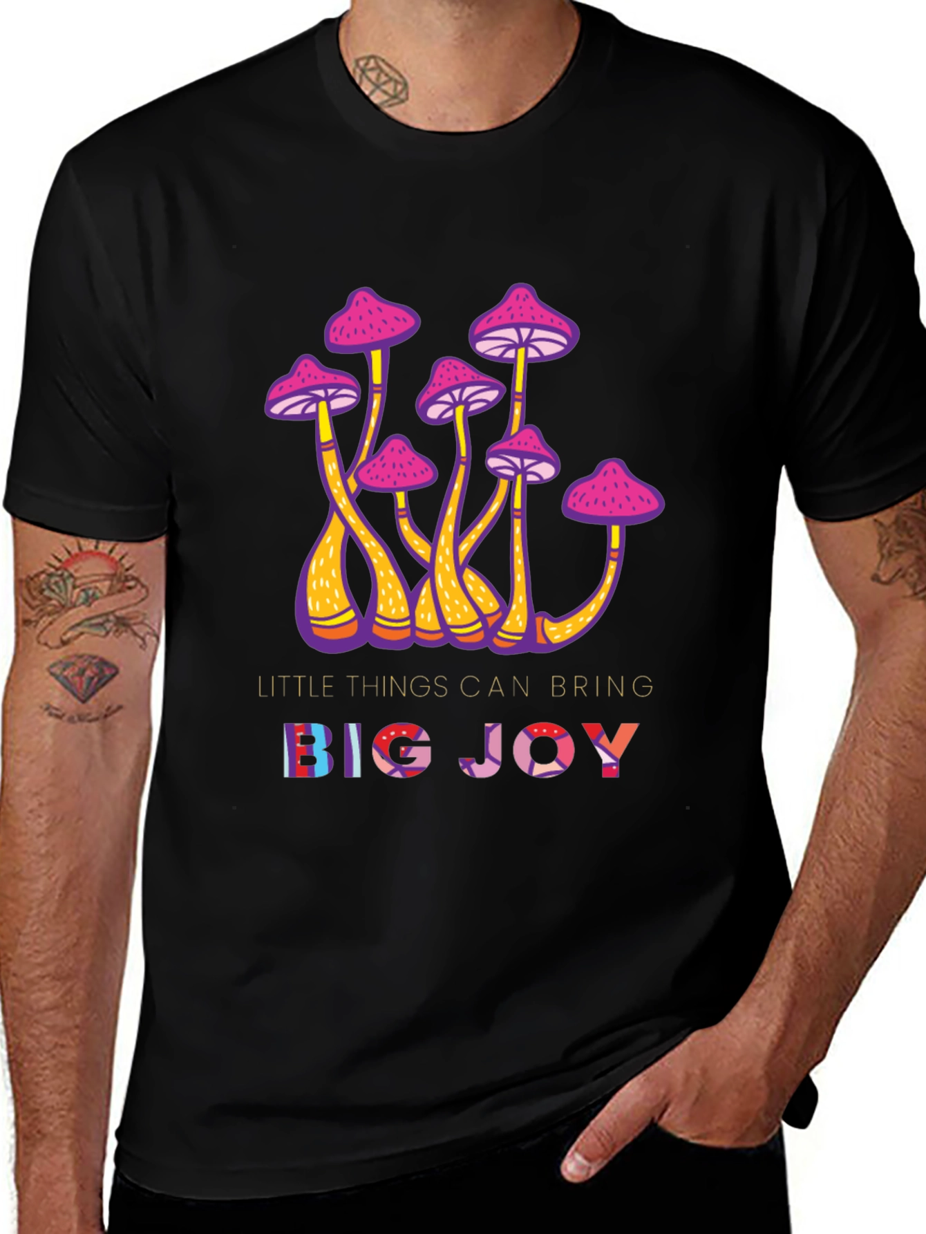 Variant 17 of Mushroom Graphic Tee - Little Things Bring Big Joy T-Shirt