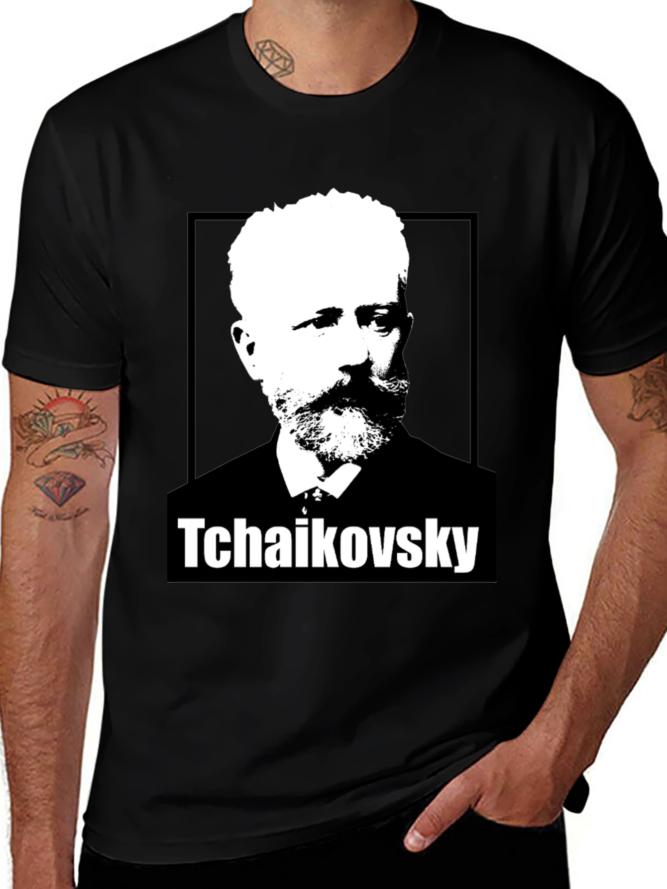 Tchaikovsky Graphic Print Black T-Shirt