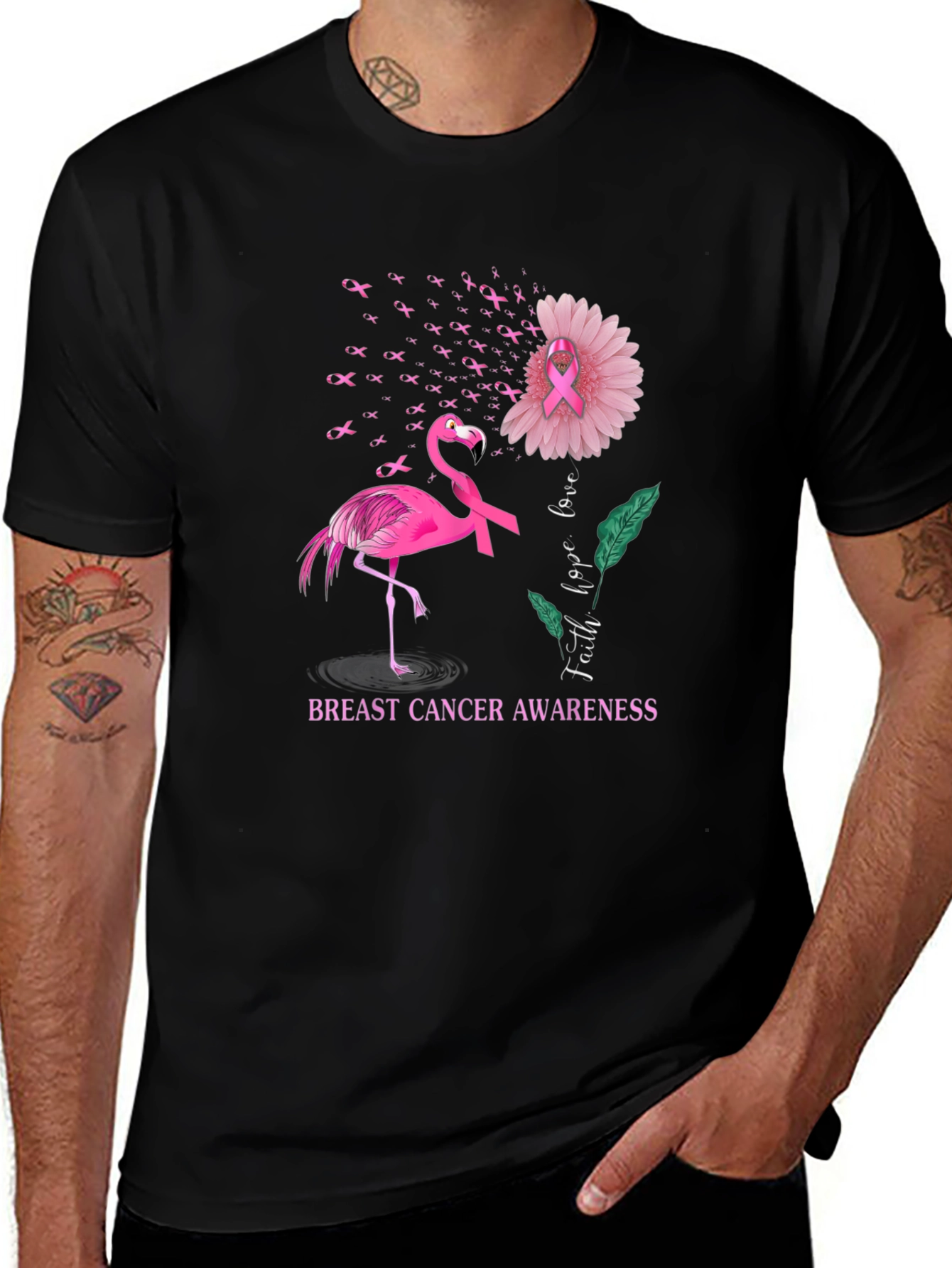 Breast Cancer Awareness Flamingo T-Shirt
