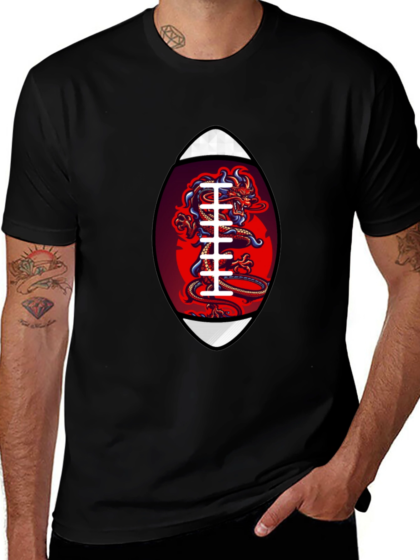 Variant 3 of Dragon Football Graphic Tee - Unique Design
