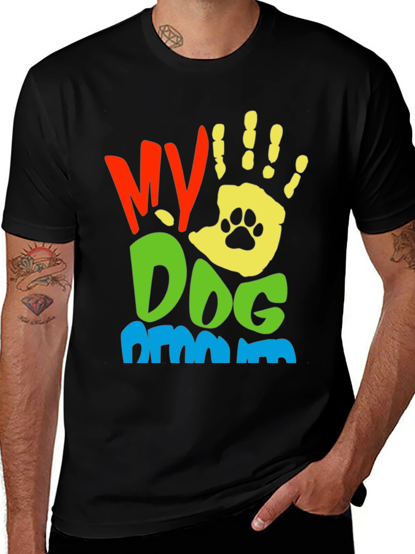 Variant 9 of My Dog Paw Print T-Shirt - Colorful Graphic Tee