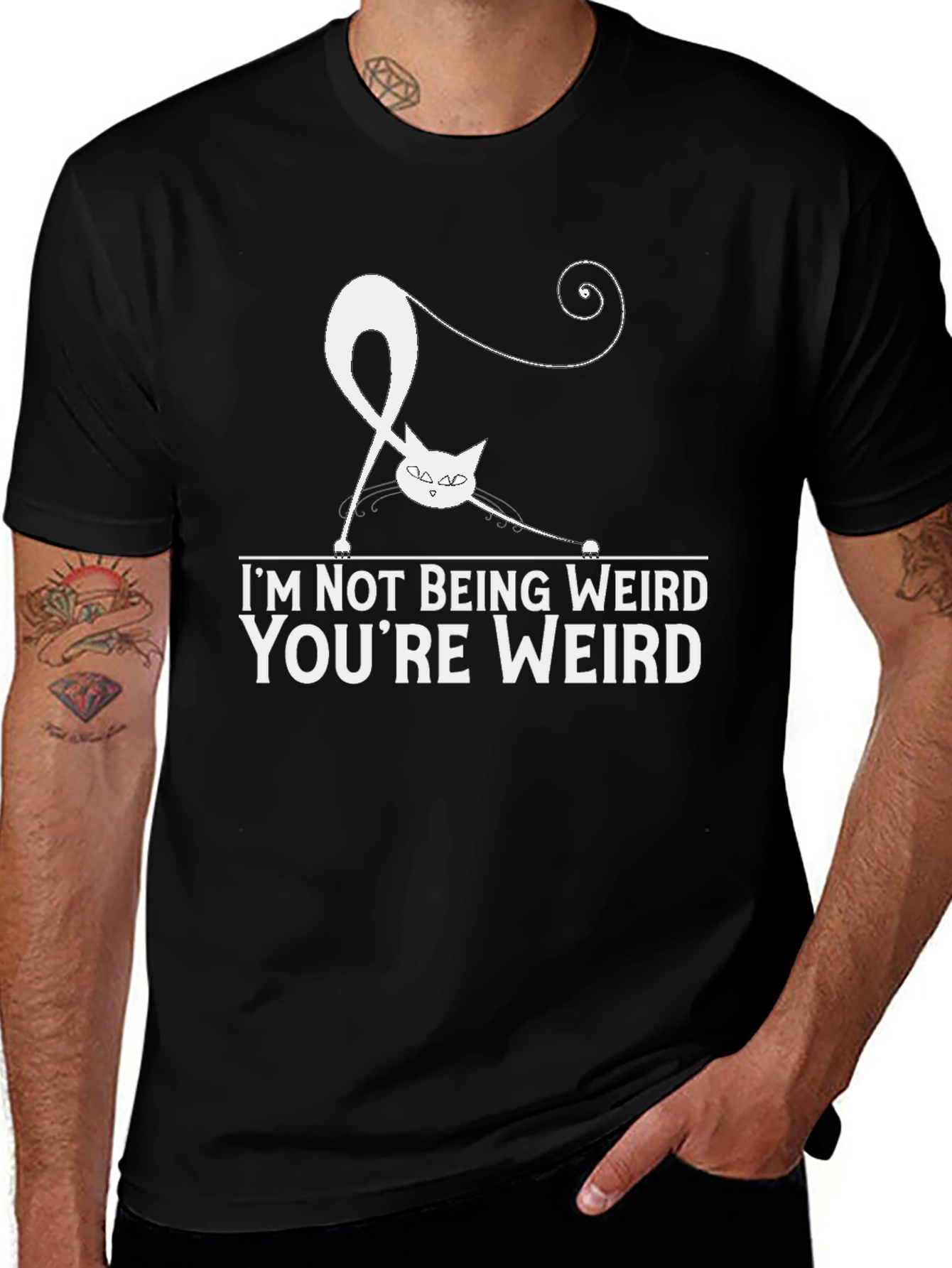 Variant 27 of Funny Cat Graphic Tee - 'I'm Not Being Weird'