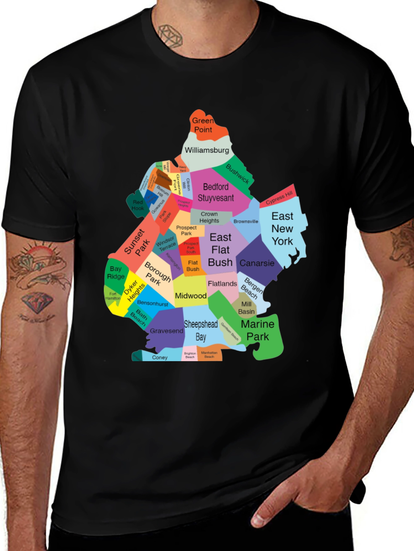 Brooklyn Neighborhoods Map T-Shirt