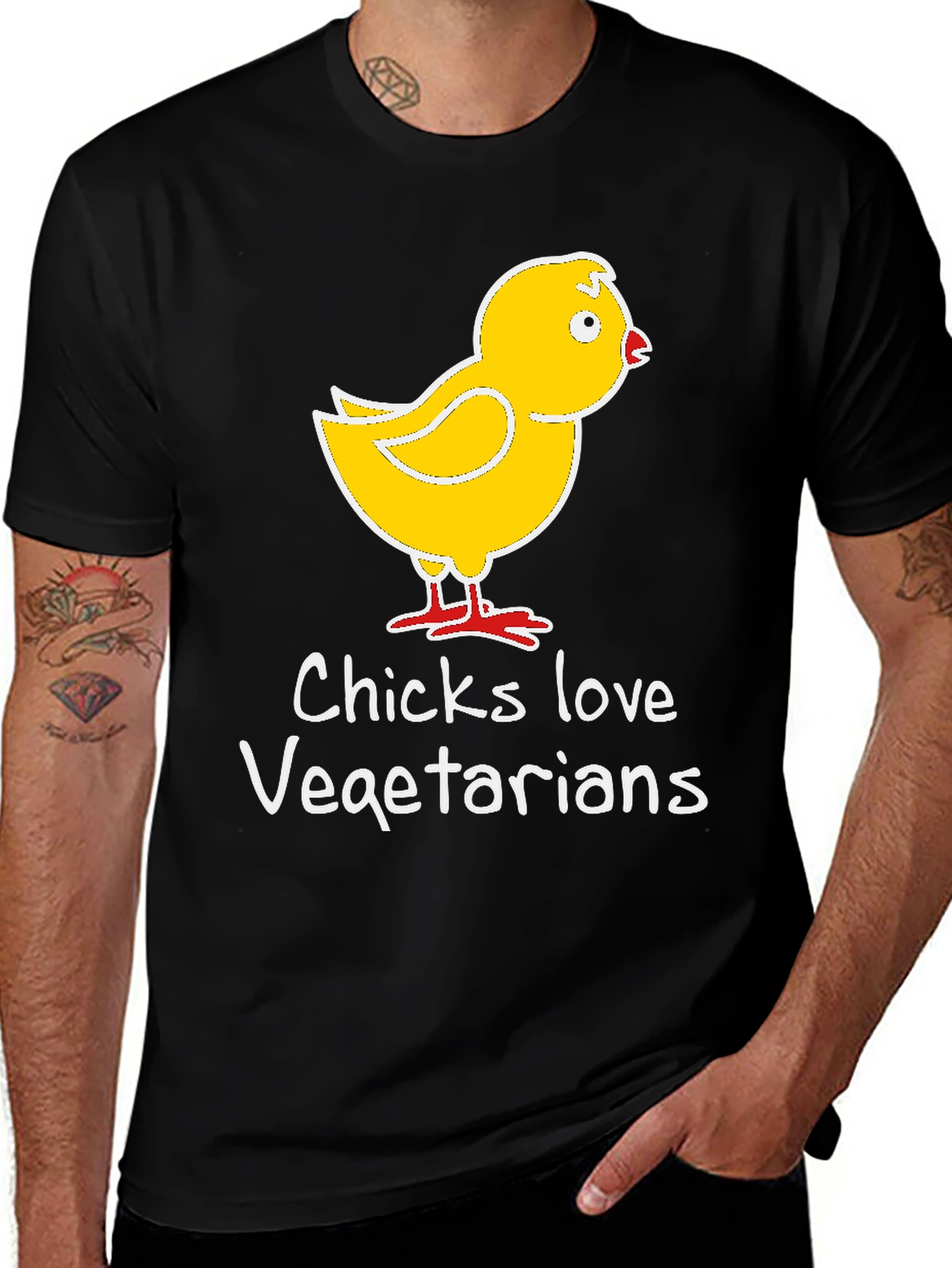 Variant 30 of Chicks Love Vegetarian T-Shirt - Funny Graphic Tee