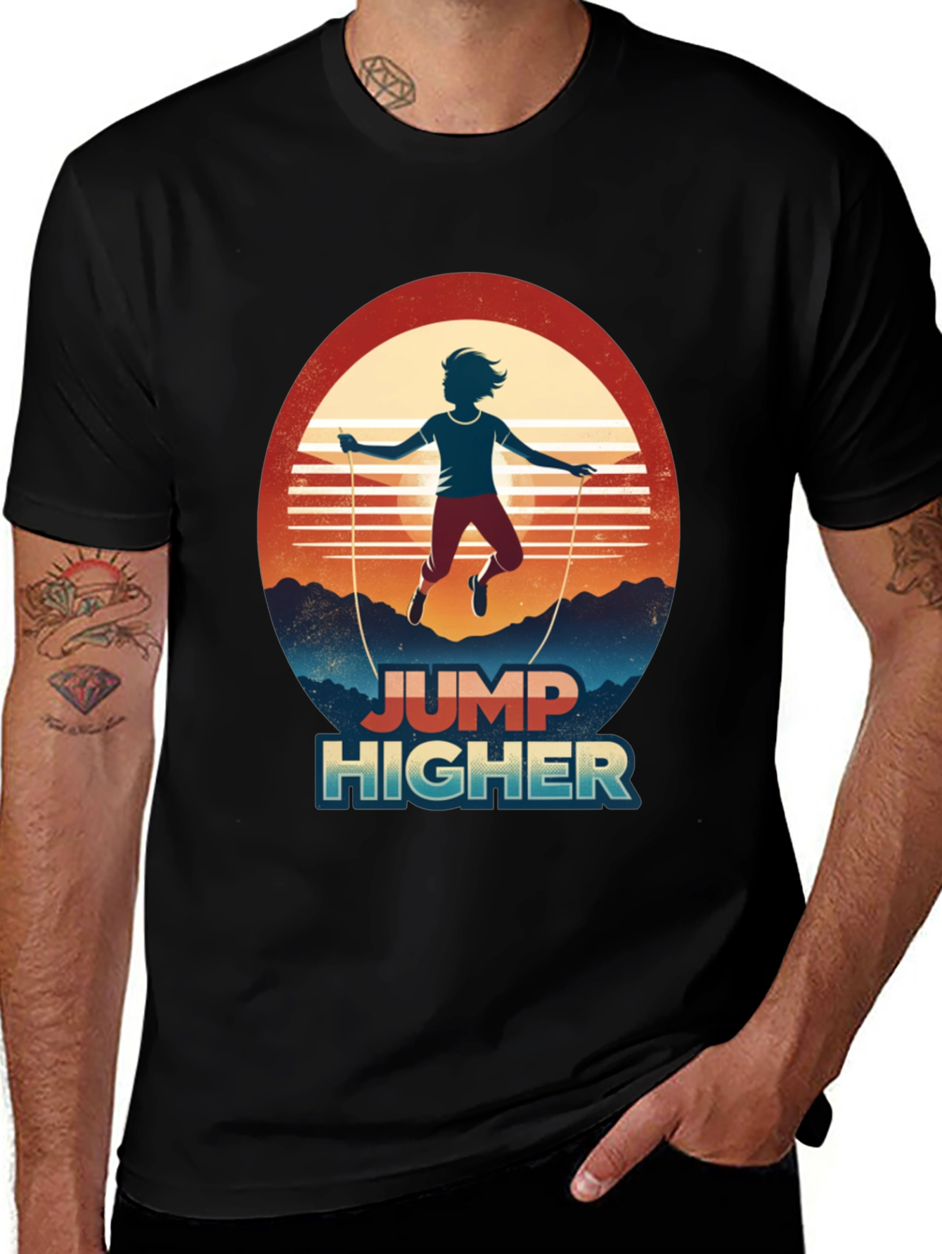 Variant 18 of Jump Higher Graphic Tee - Retro Style