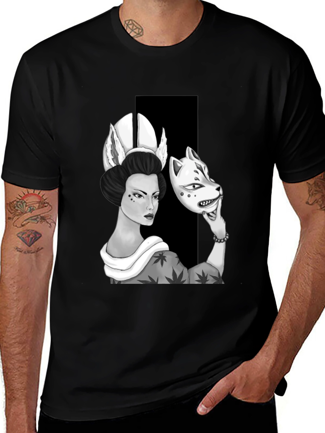 Variant 30 of Geisha Mask T-Shirt: Unique Graphic Tee