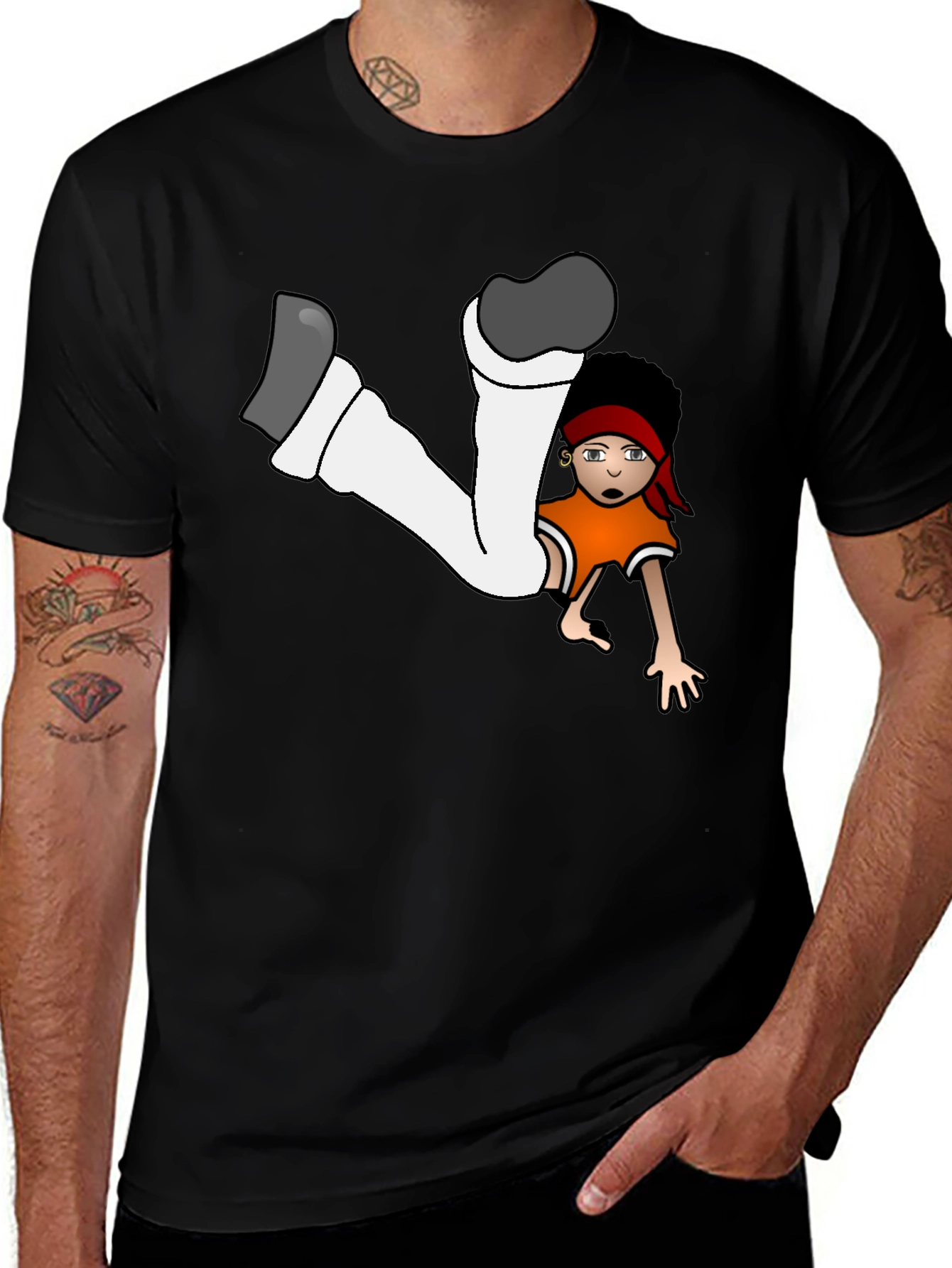 Variant 14 of Cartoon Dancer Graphic T-Shirt, Black