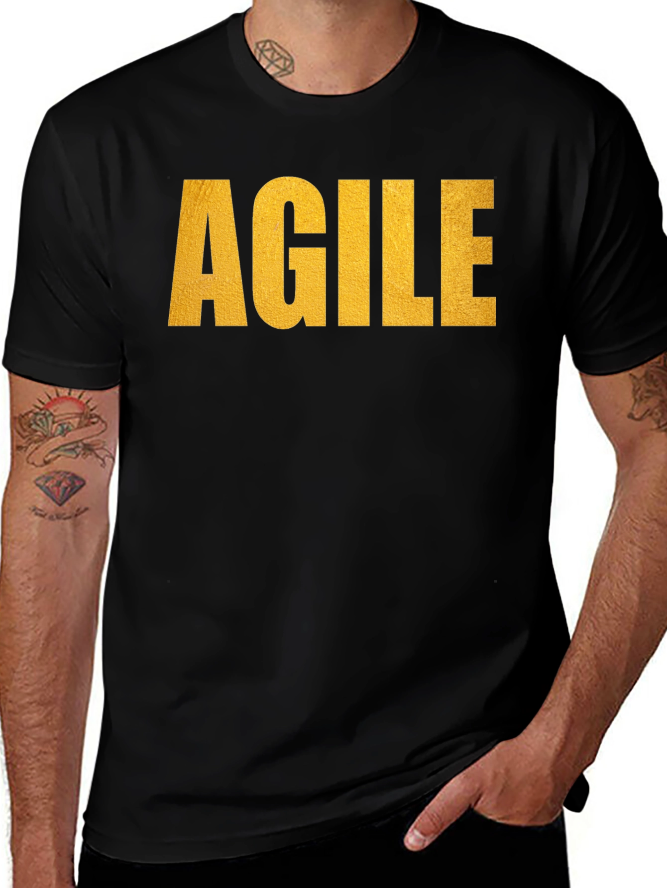 Variant 21 of Agile T-Shirt - Black Graphic Tee