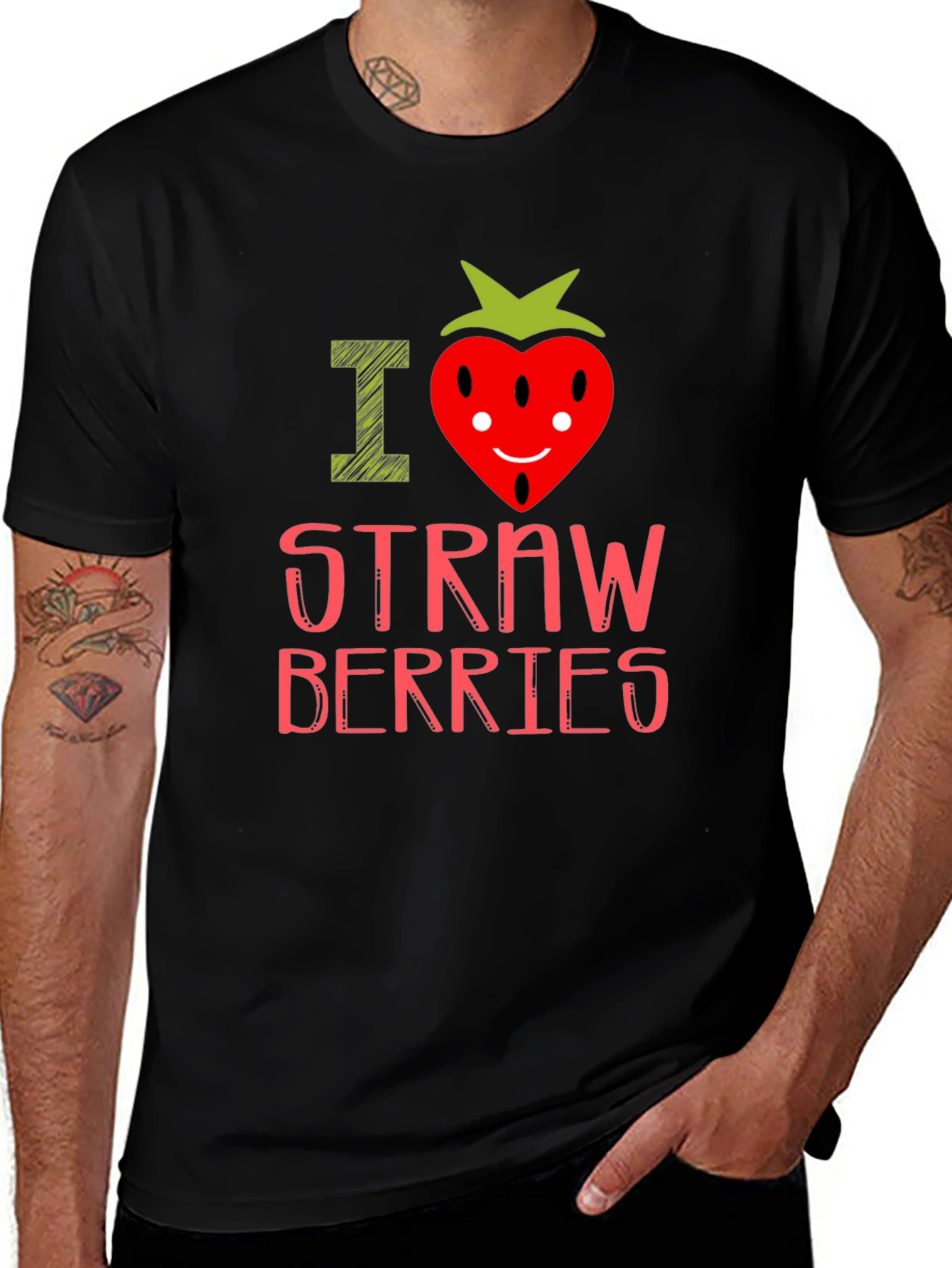 Variant 29 of I Heart Strawberries Graphic Tee
