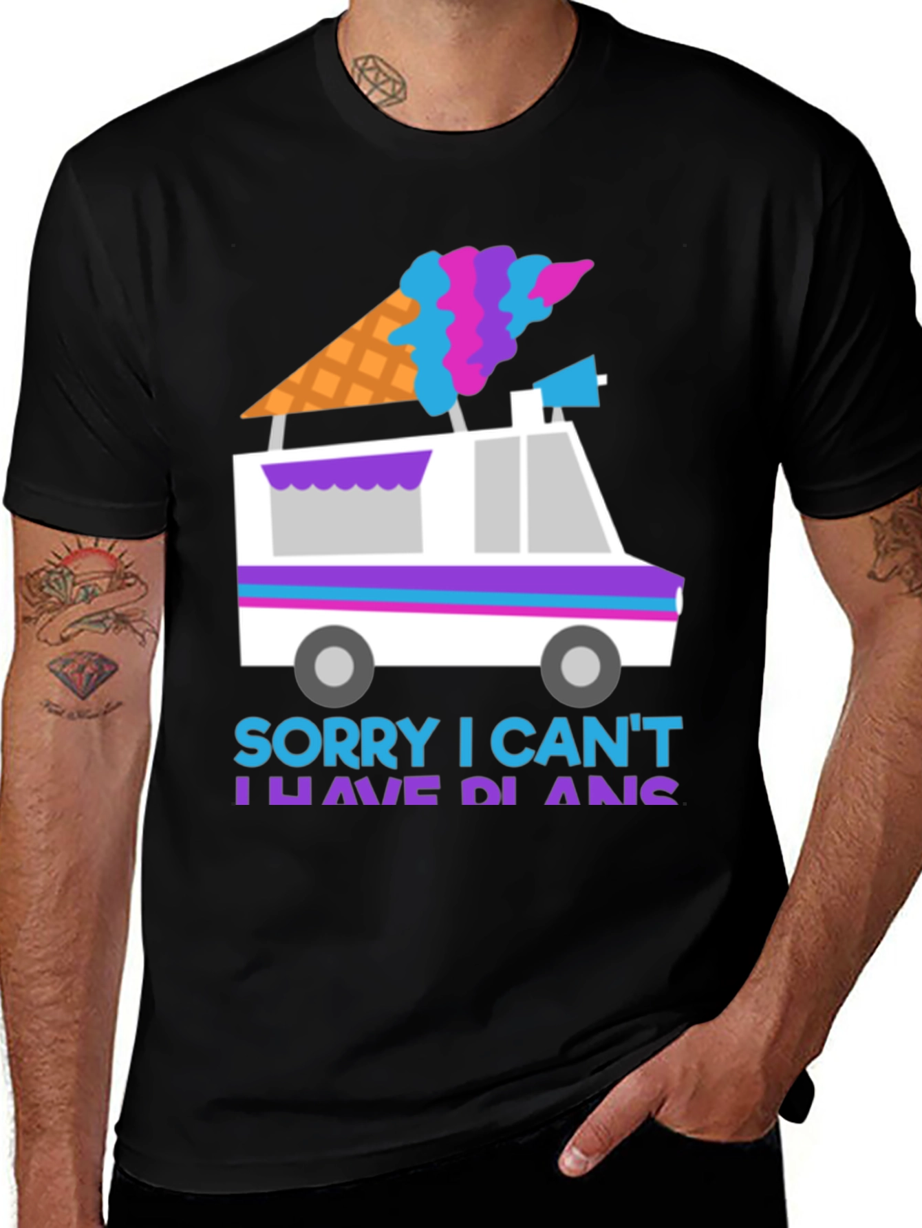 Ice Cream Truck T-Shirt - "Sorry I Can't, Plans"
