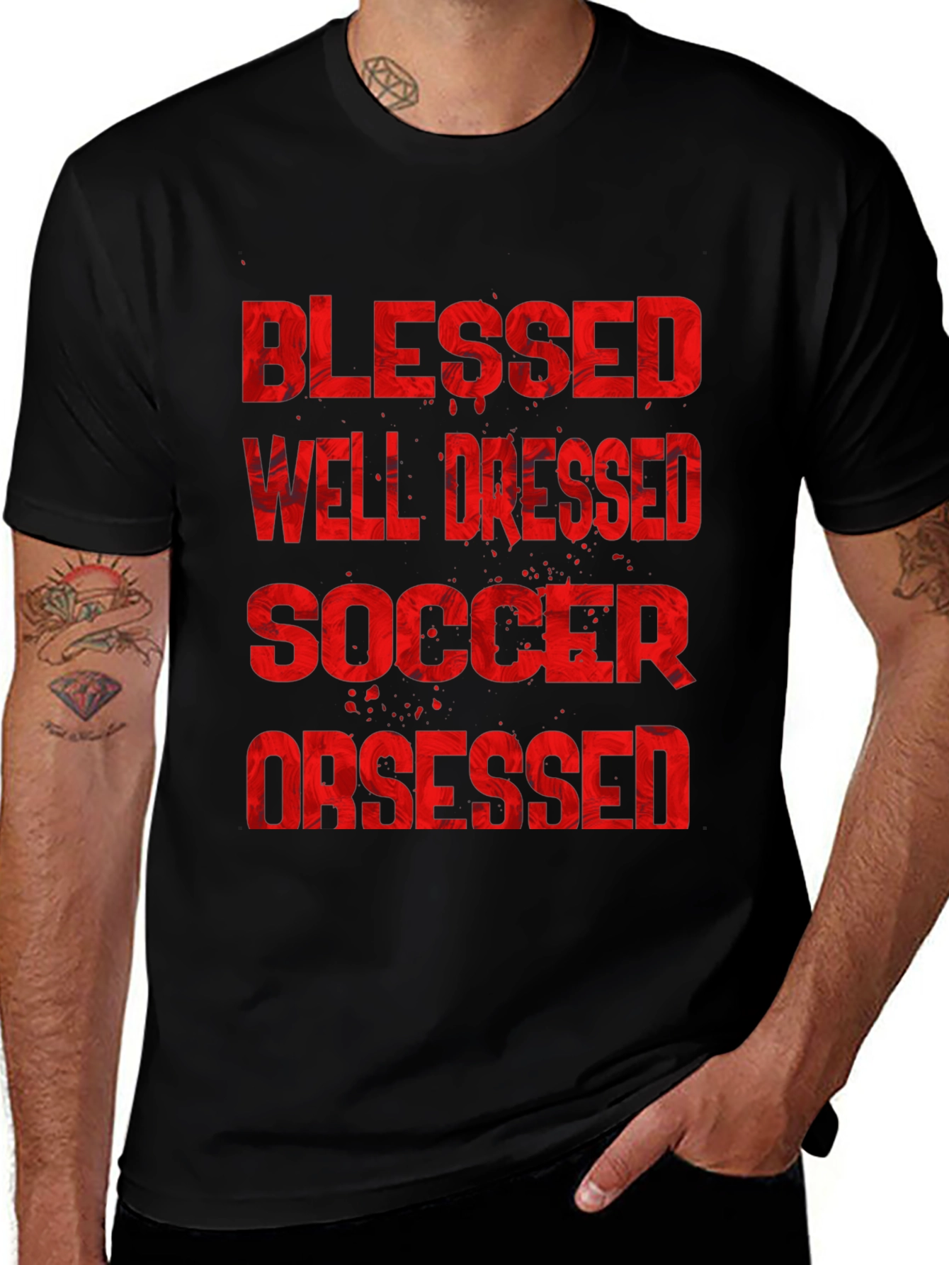 Variant 6 of Blessed Well Dressed Soccer Obsessed Graphic T-Shirt