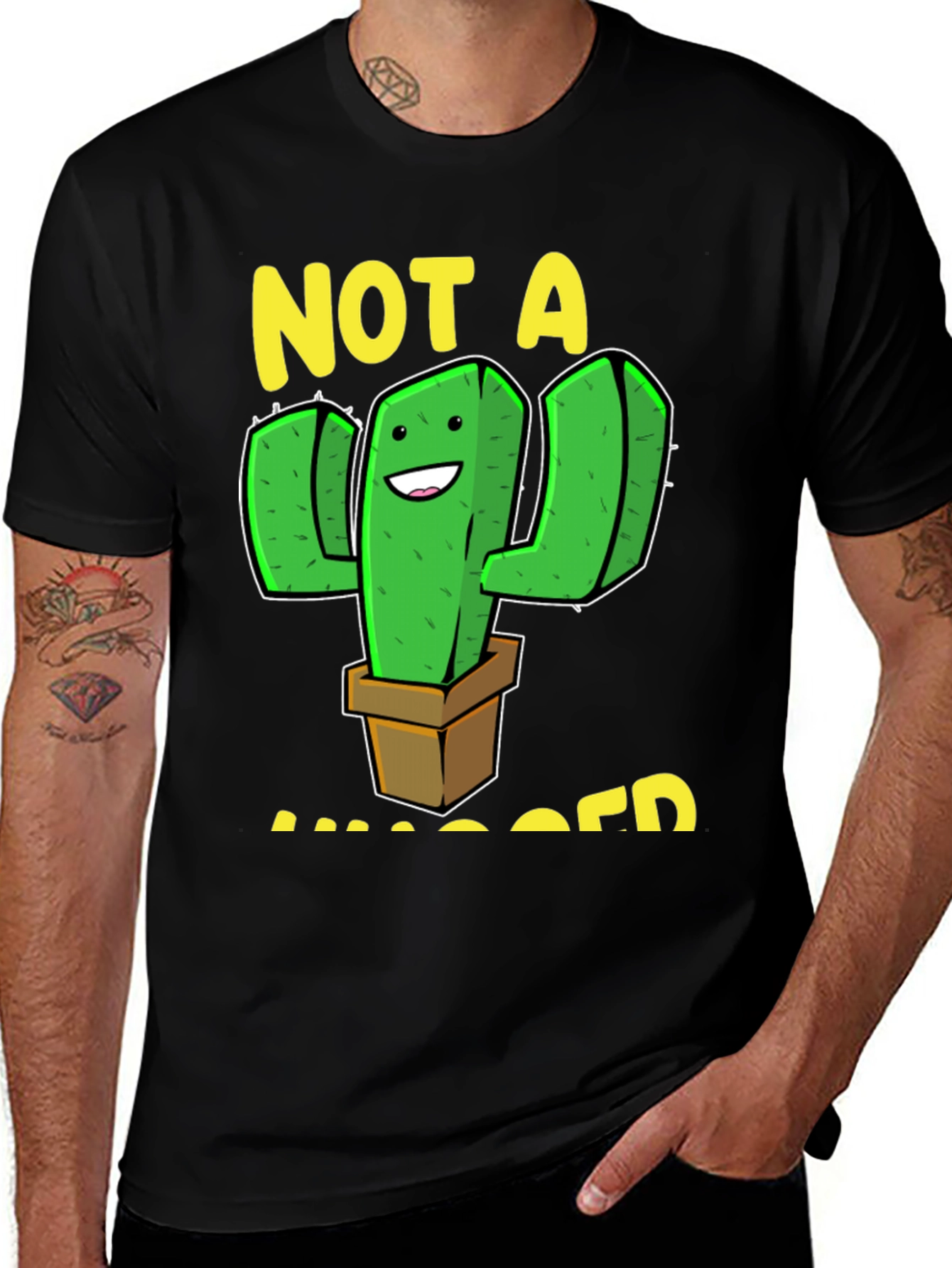 Variant 13 of Funny Cactus T-Shirt - Not A Hugger Tee