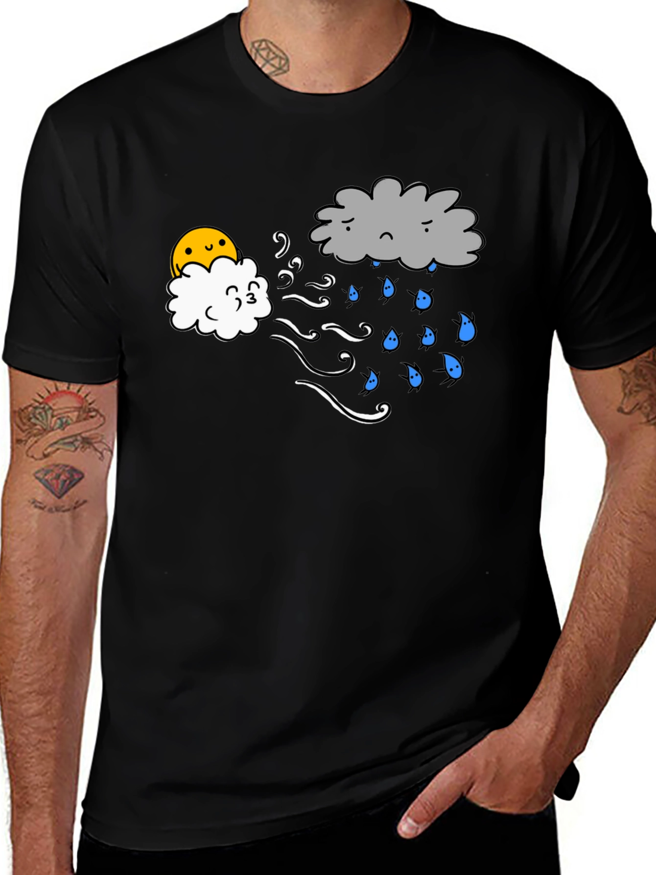 Variant 20 of Funny Weather Graphic T-Shirt - Sunshine and Rain