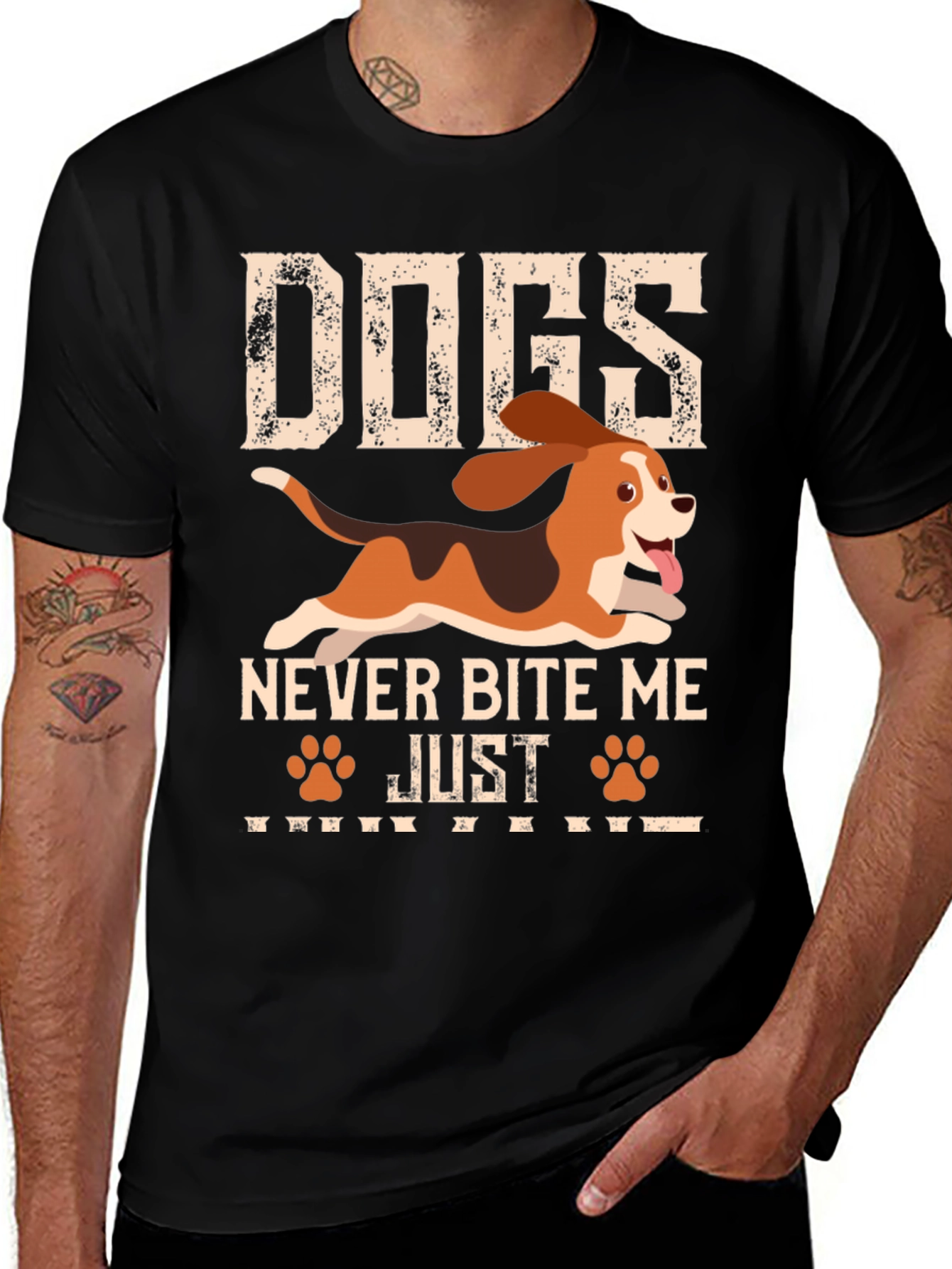 Variant 5 of Dogs Never Bite Me Just Taste Funny Graphic Tee