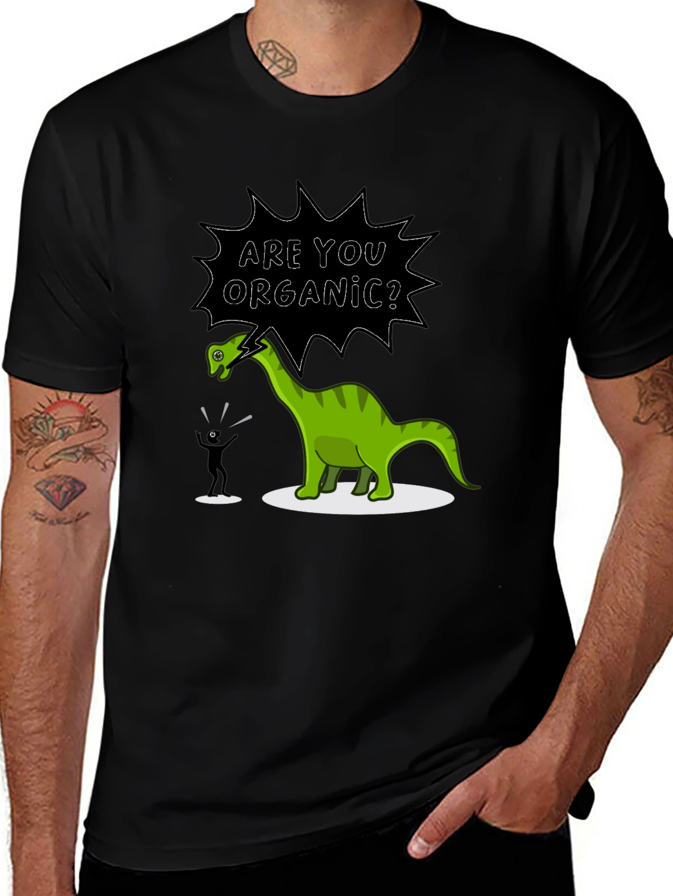 Variant 3 of Organic Dinosaur Graphic Tee - Novelty Humor T-Shirt