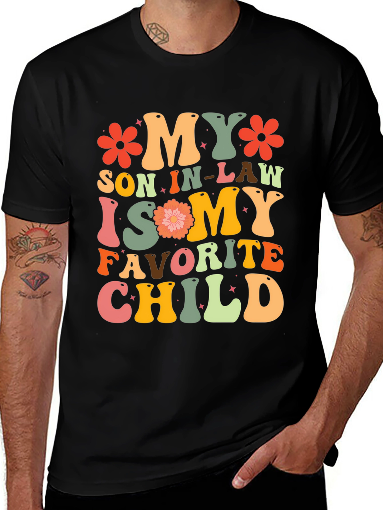 Black Funny "My Son In-Law is My Favorite Child" T-Shirt main image