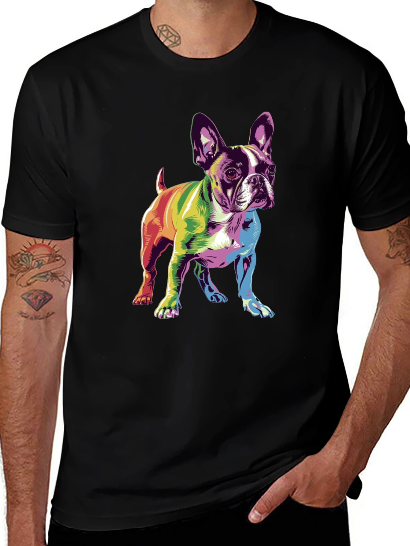 Rainbow French Bulldog Graphic Tee