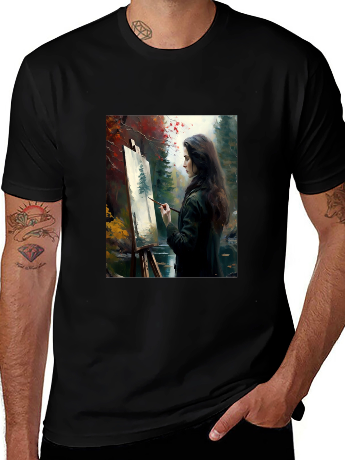 Variant 17 of Artistic Woman Painting T-Shirt