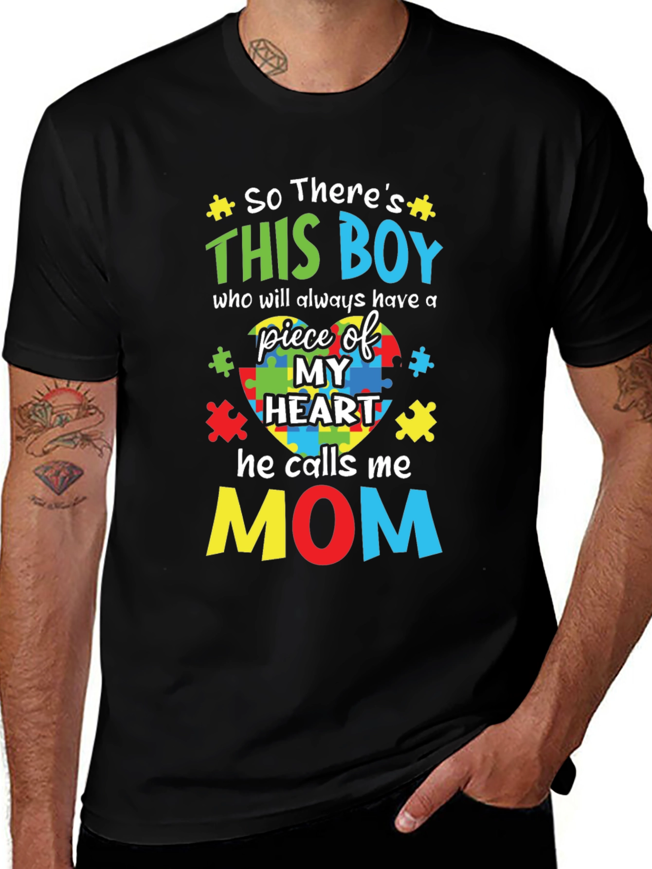 Autism Awareness T-Shirt: So There's This Boy Who Calls Me Mom