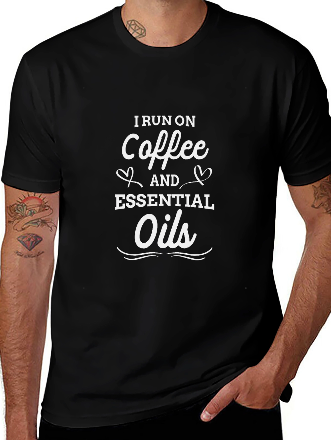 Variant 26 of I Run On Coffee and Essential Oils Black T-Shirt