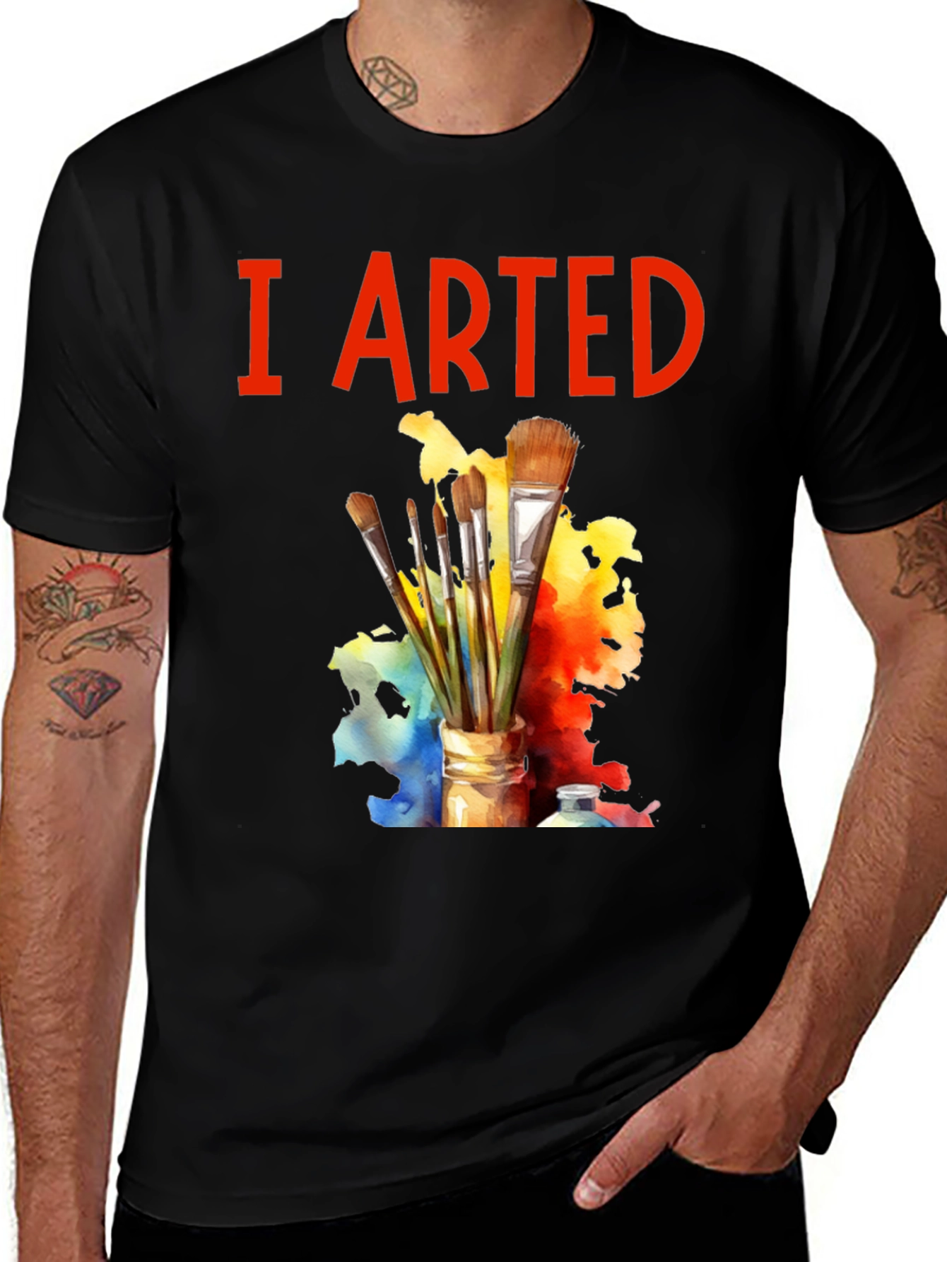 Variant 8 of I Arted T-Shirt - Painter's Palette Brush Design