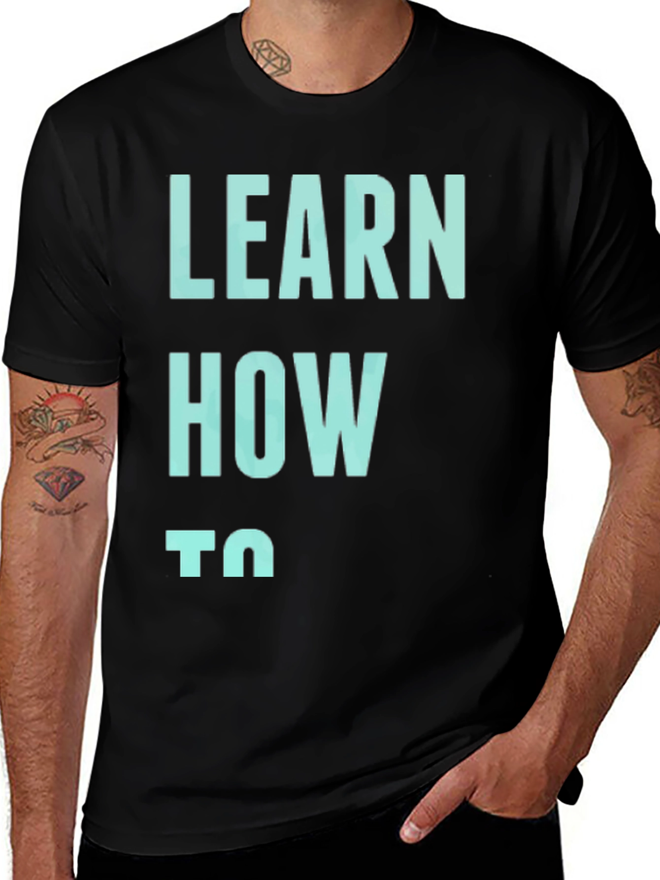 Black Learn How To Graphic Tee - Casual Comfort main image