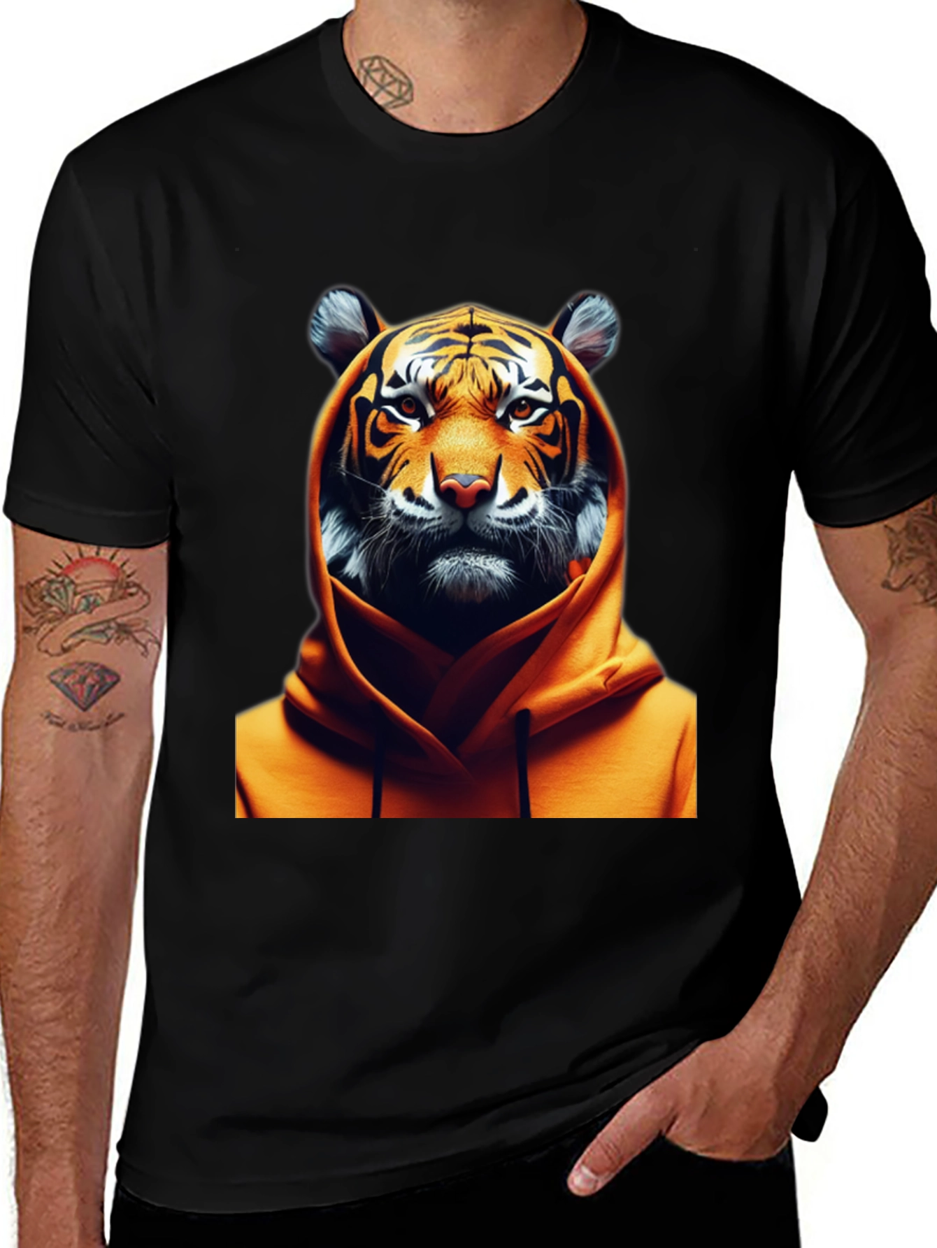 Variant 15 of Tiger in Hoodie Graphic T-Shirt