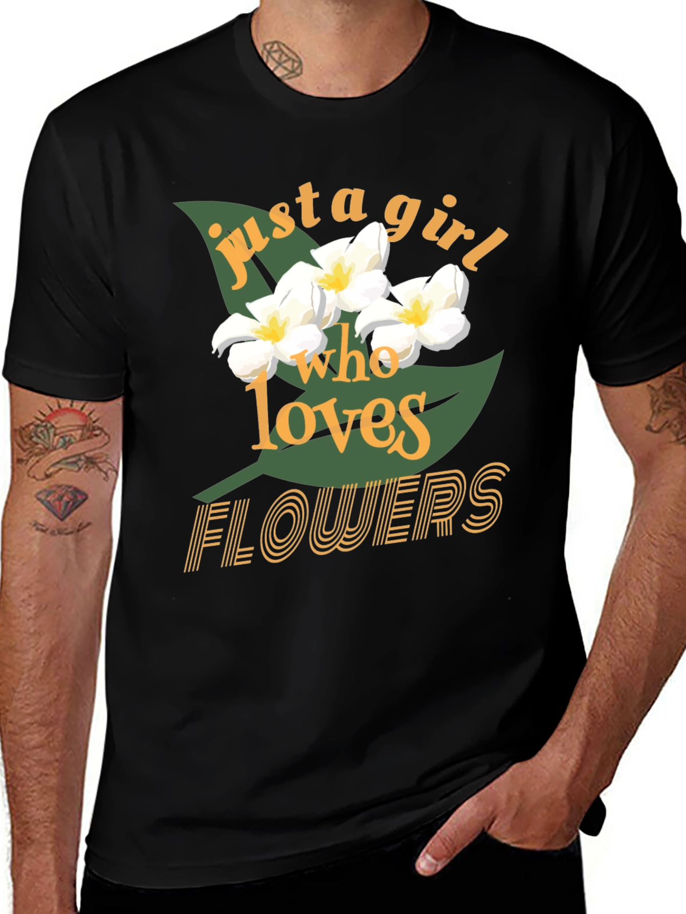 Variant 2 of Floral Graphic Tee - Just A Girl Who Loves Flowers T-Shirt
