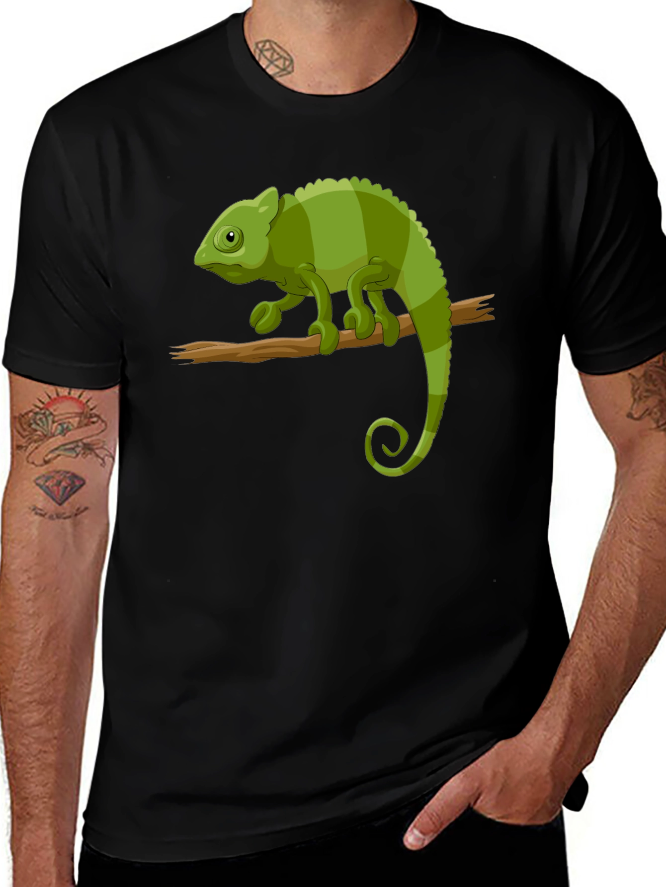 Variant 8 of Chameleon Graphic Tee - Cool Animal Print T-Shirt