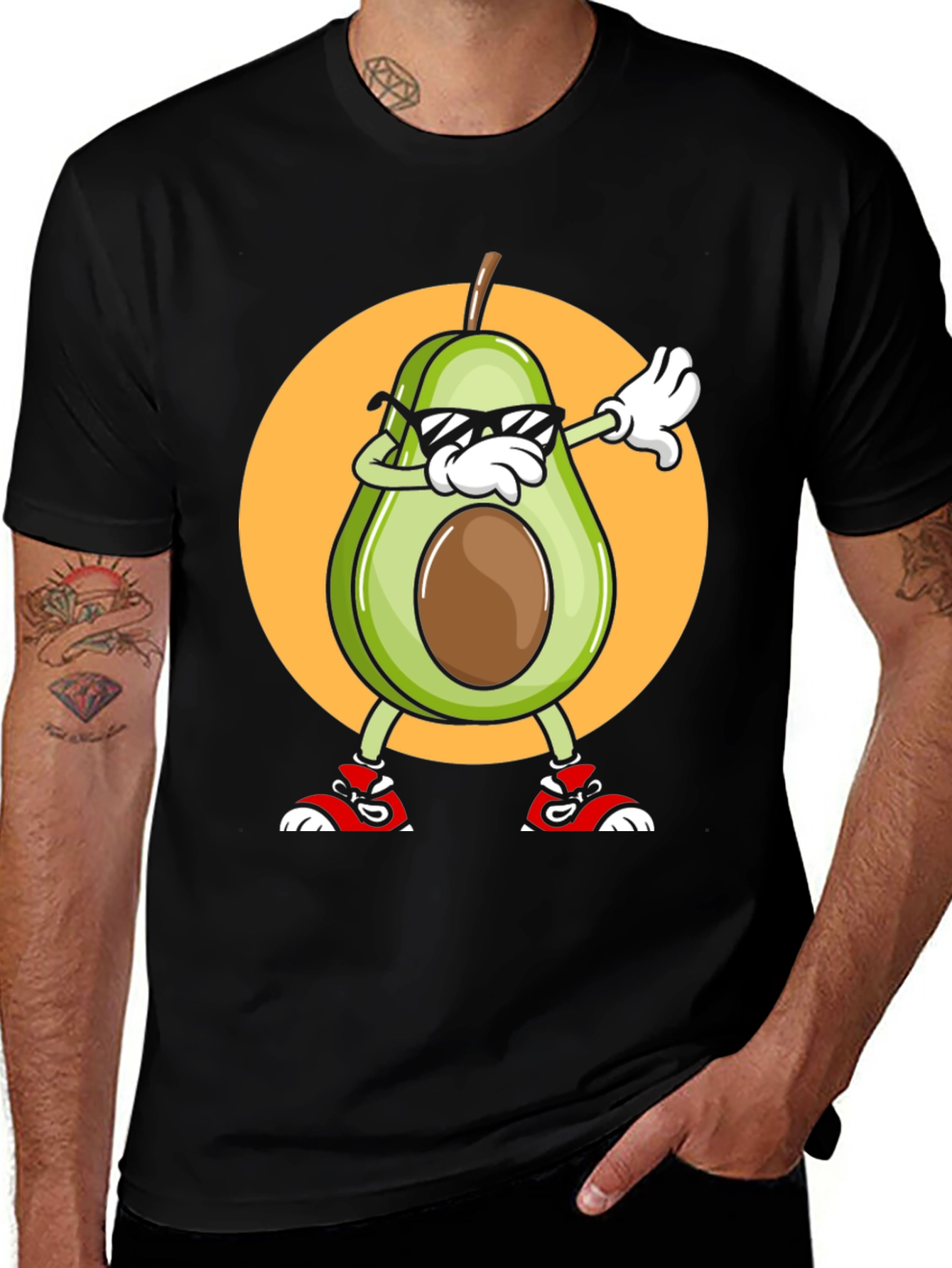 Variant 25 of Avocado Dabbing Graphic Tee - Cool Cartoon T-Shirt