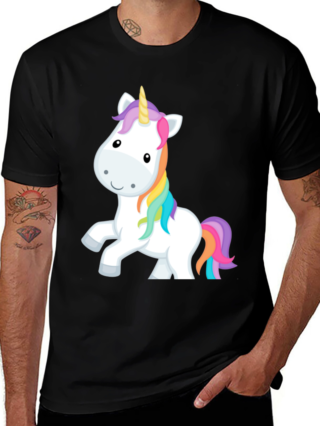 Variant 19 of Unicorn Graphic Black T-Shirt