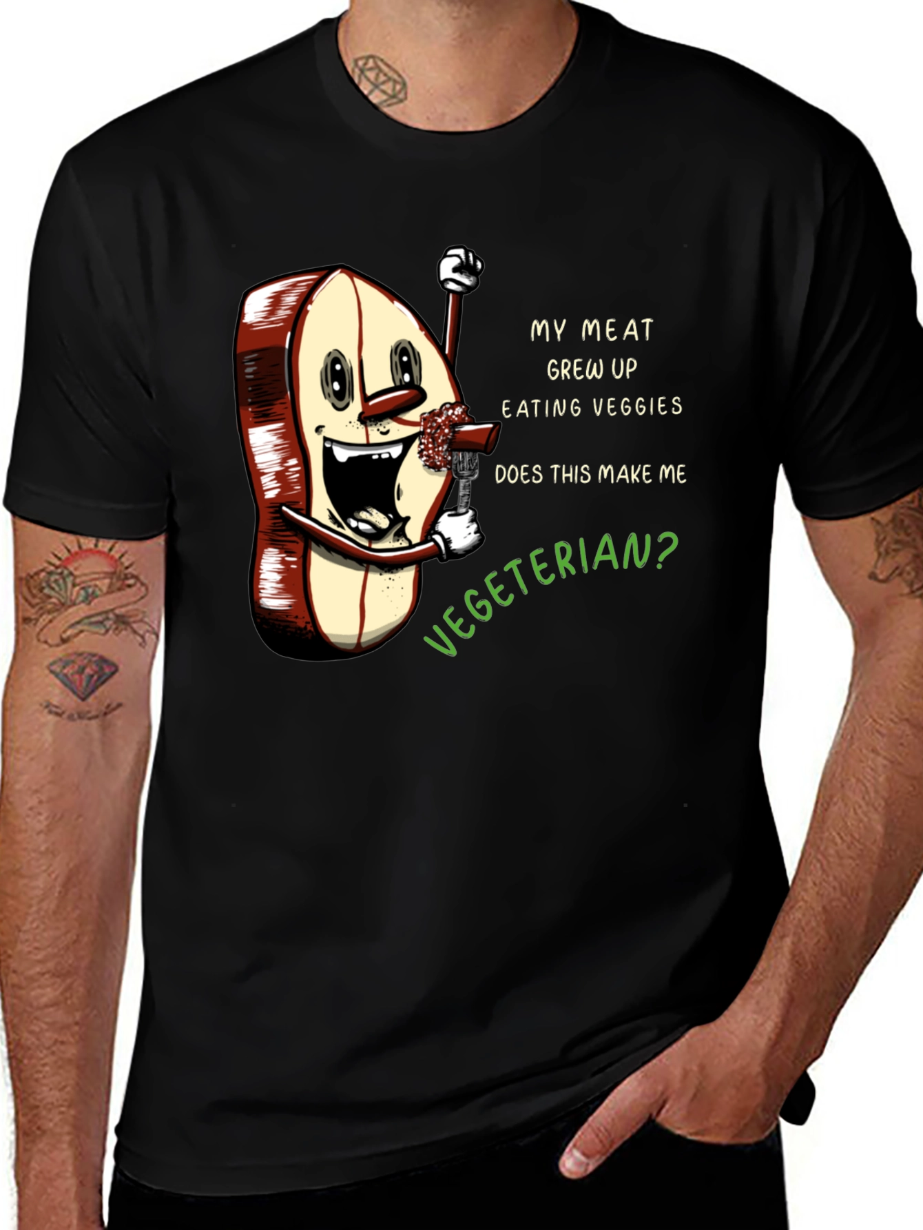 Variant 21 of Vegetarian Meat Graphic T-Shirt