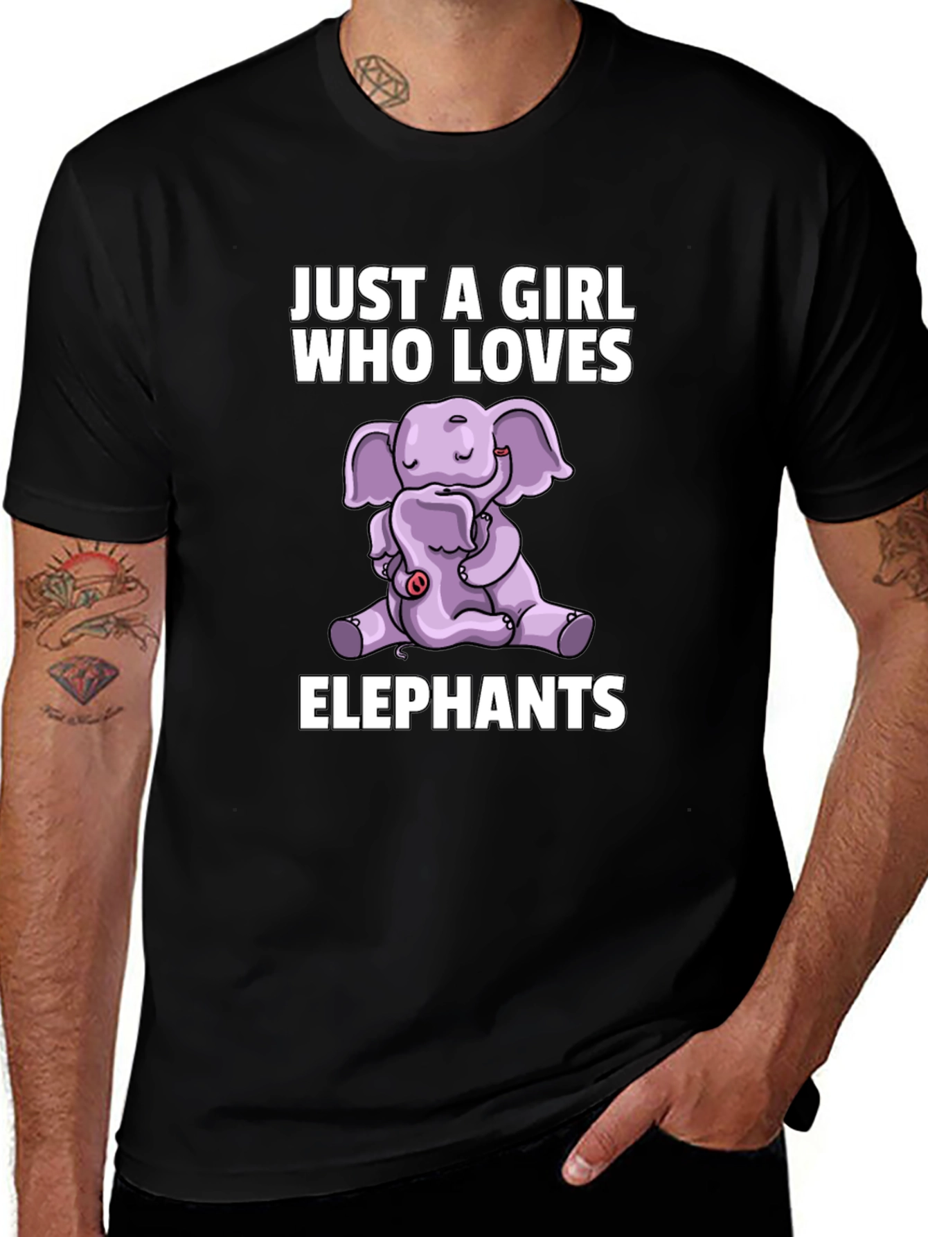 Variant 19 of Elephant Lover's T-Shirt - Girl's Cute Elephant Design