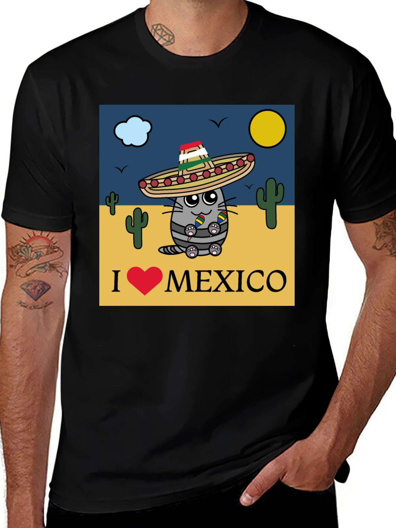 I Love Mexico Cat T-Shirt