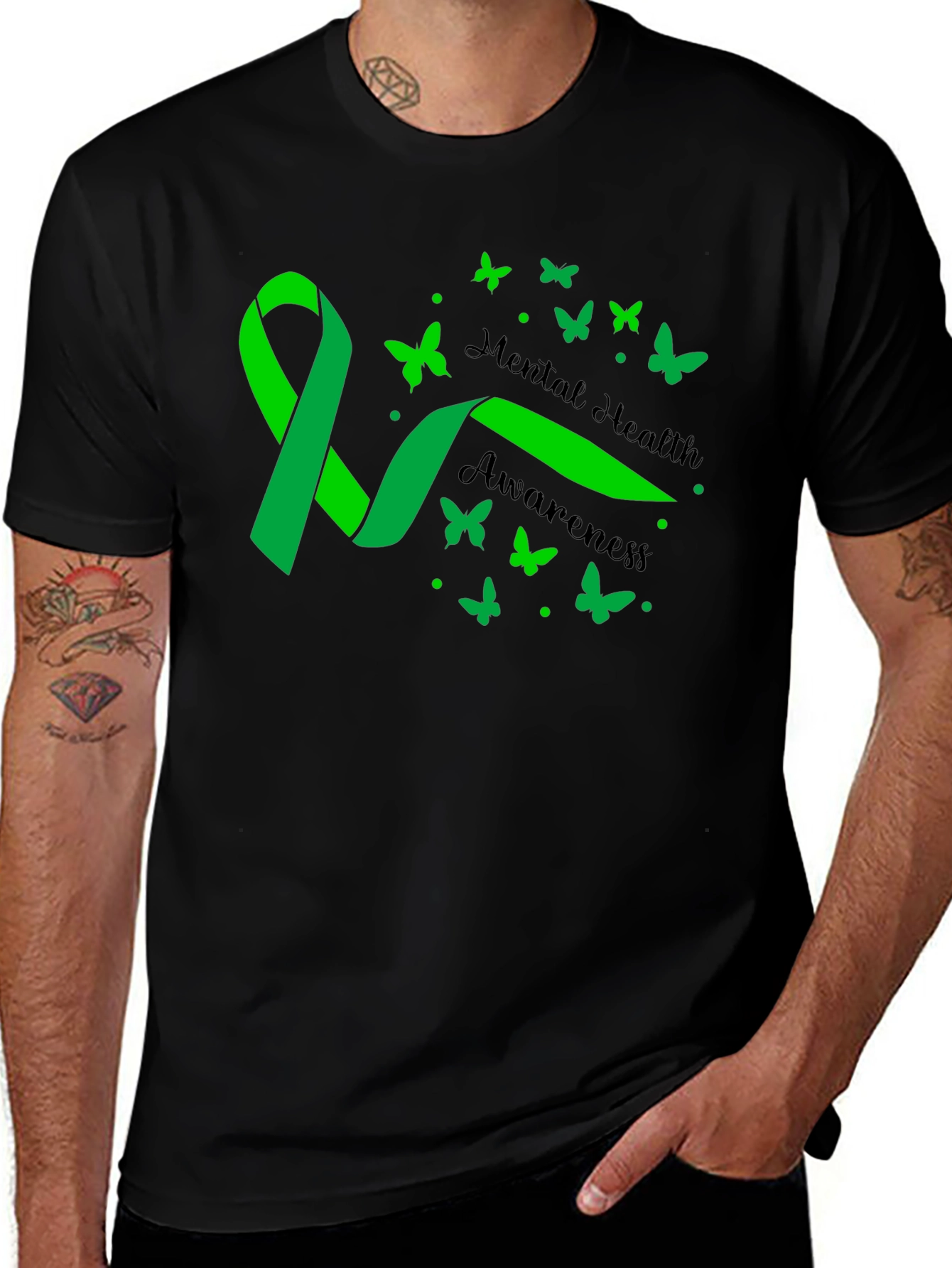 Variant 9 of Mental Health Awareness Ribbon Butterfly T-Shirt