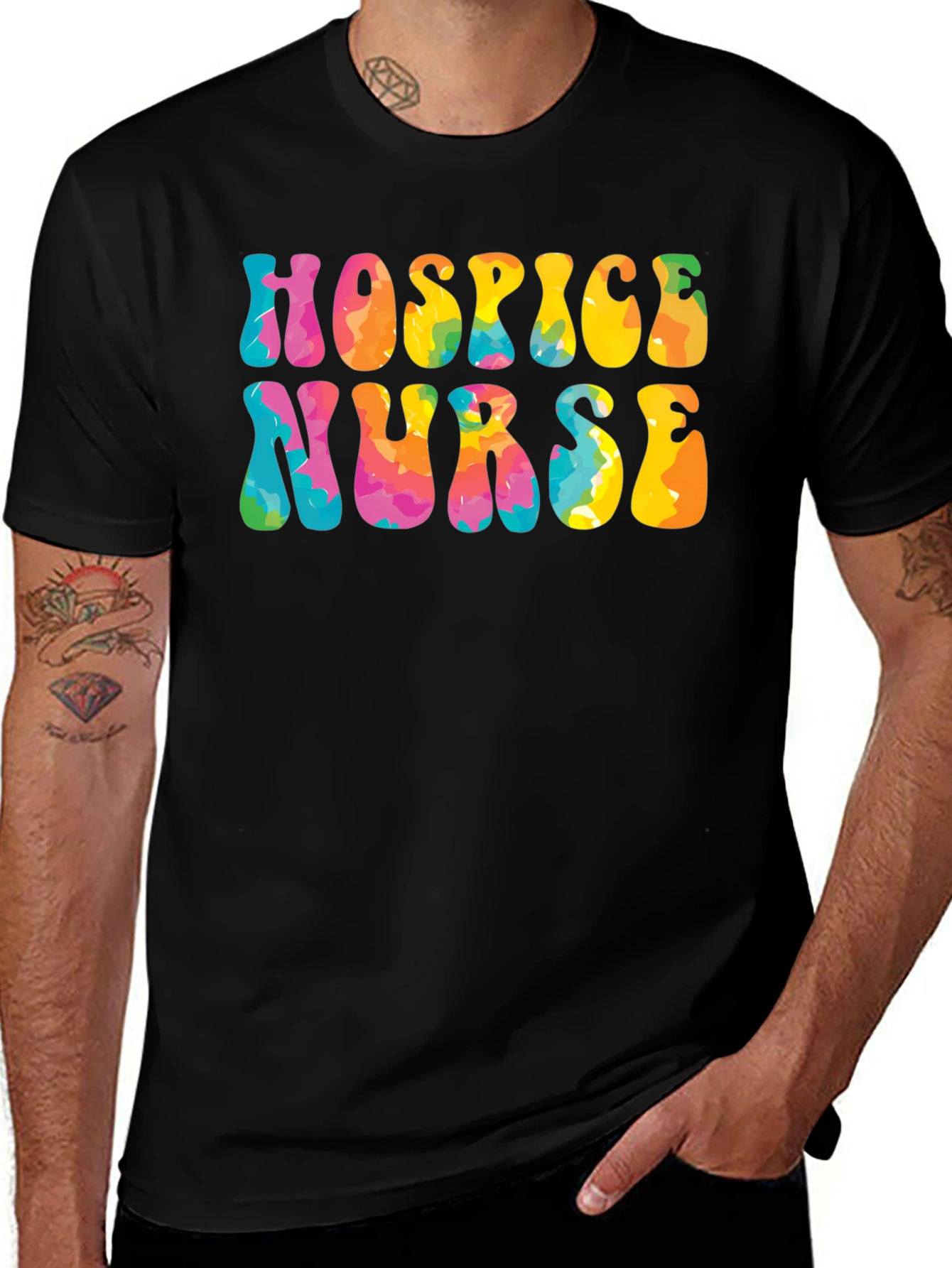 Hospice Nurse Tie Dye Graphic Tee