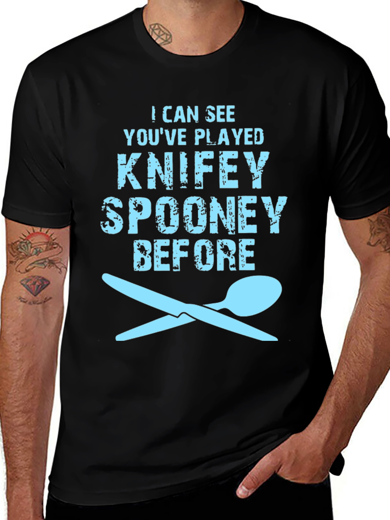 Variant 11 of Knifey Spooney Tee - Hilarious Graphic T-Shirt