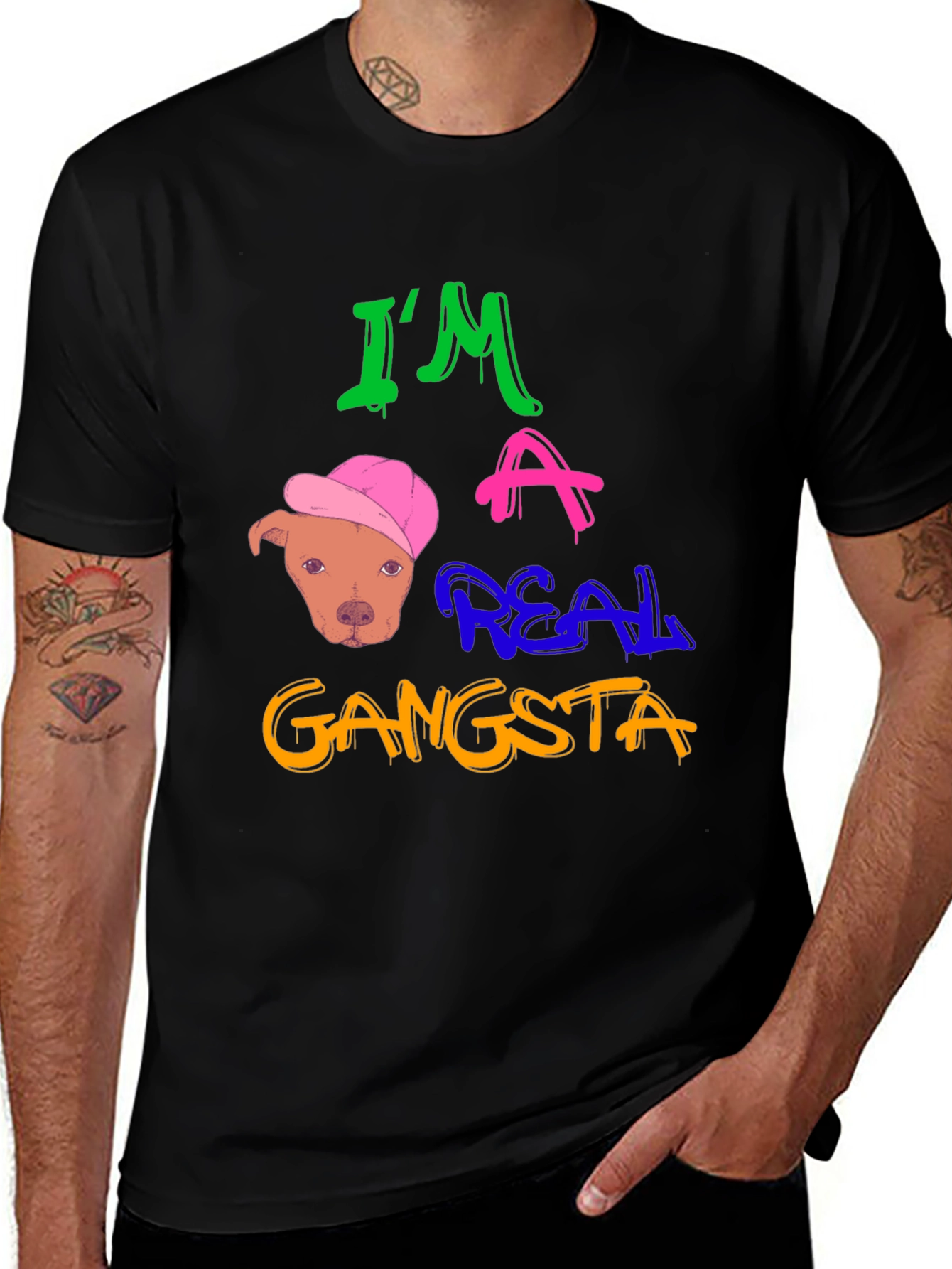 Variant 19 of I'm A Real Gangsta Dog T-Shirt